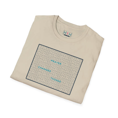 Word Cloud Design "Prayer Changes Things" - Inspirational Unisex T-Shirt