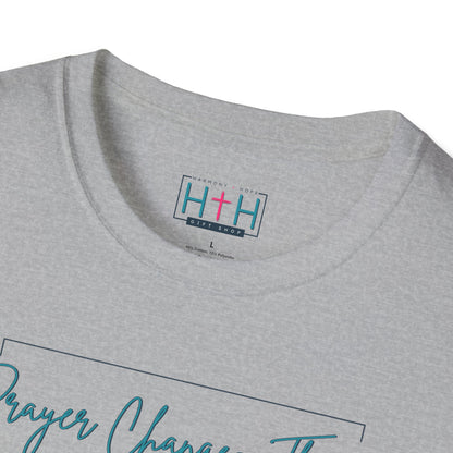 Calligraphy Casual "Prayer Changes Things" - Inspirational Unisex T-Shirt