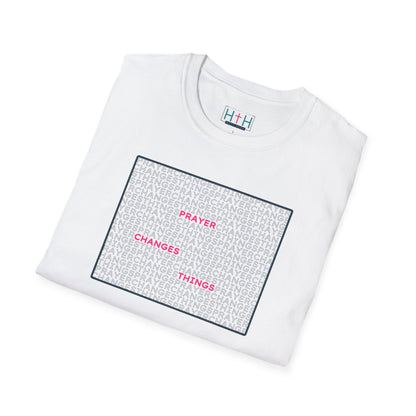 Word Cloud Design "Prayer Changes Things" - Inspirational Unisex T-Shirt
