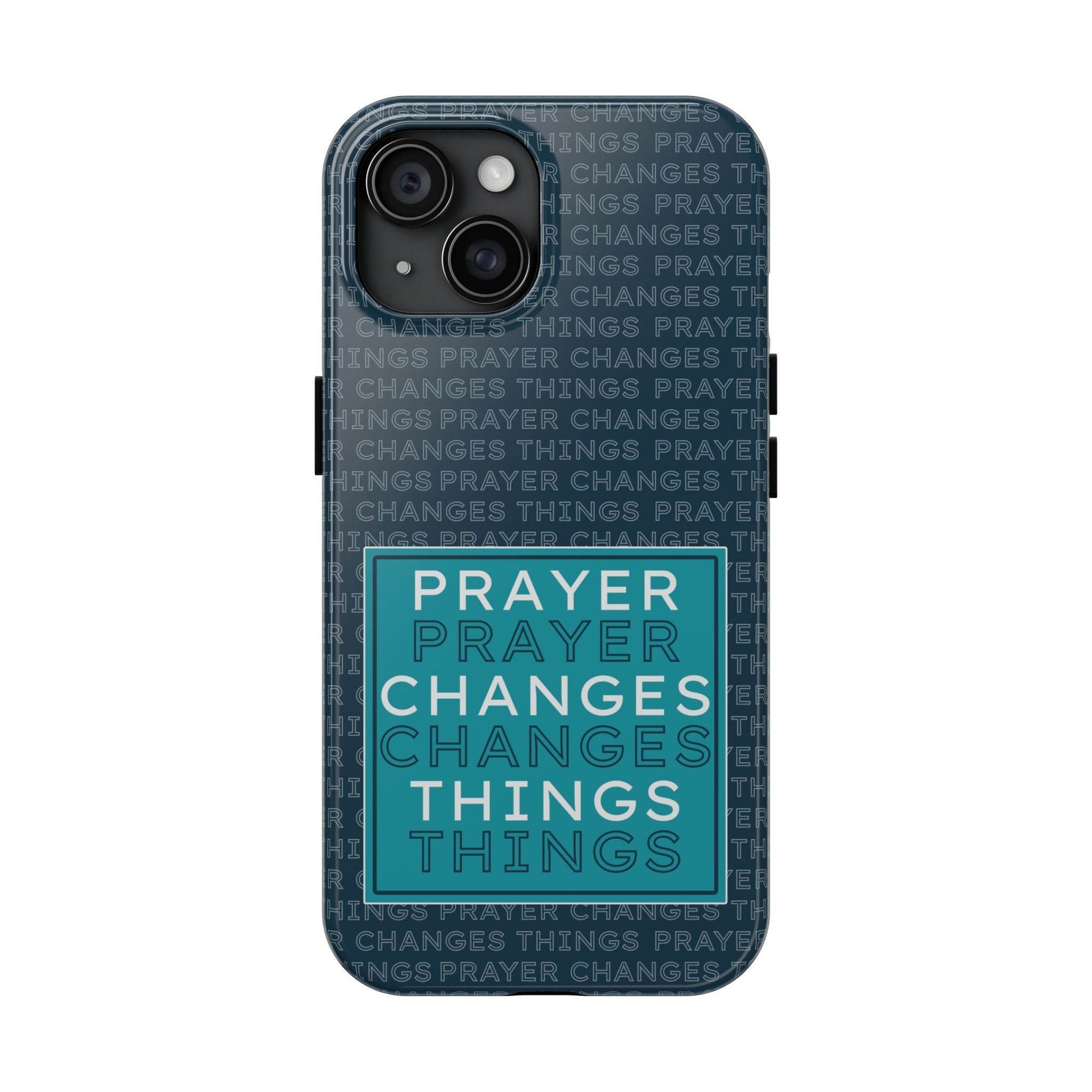 Prayer Changes Things Phone Case – Navy Blue Faith Design - Harmony + Hope