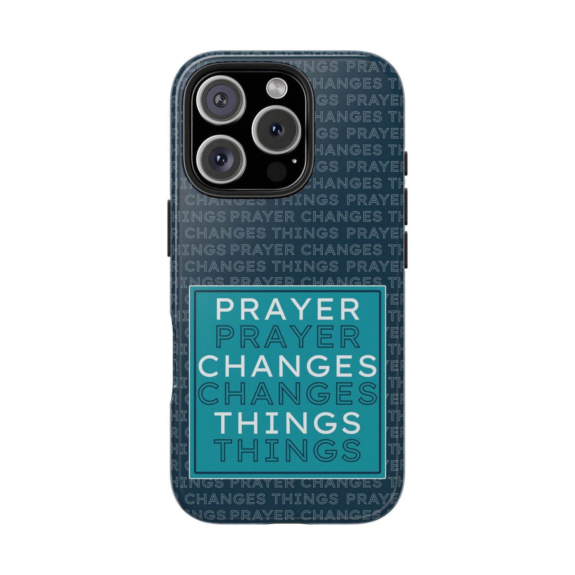 Prayer Changes Things Phone Case – Navy Blue Faith Design - Harmony + Hope