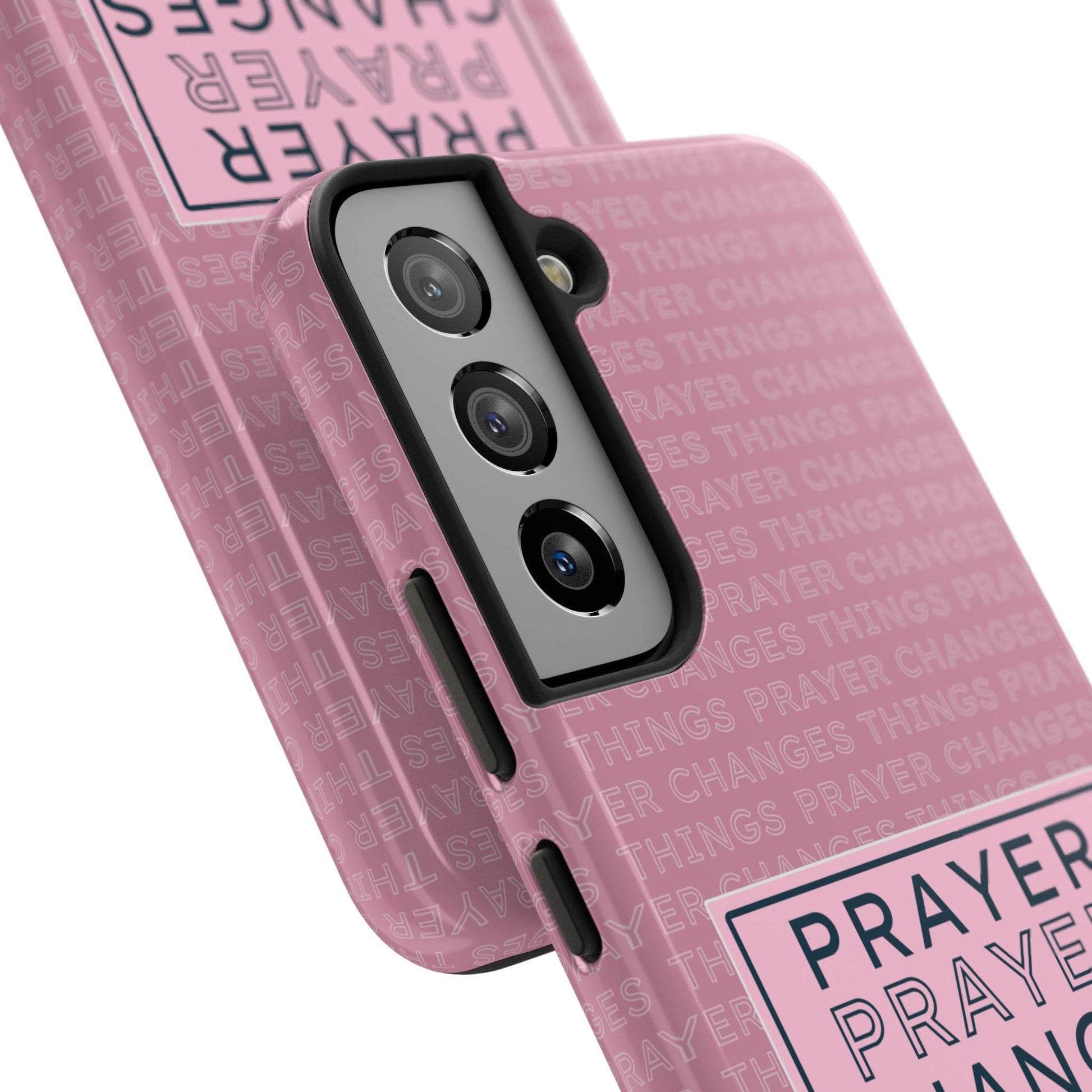 Prayer Changes Things Phone Case – Mauve Pink Faith Design - Harmony + Hope