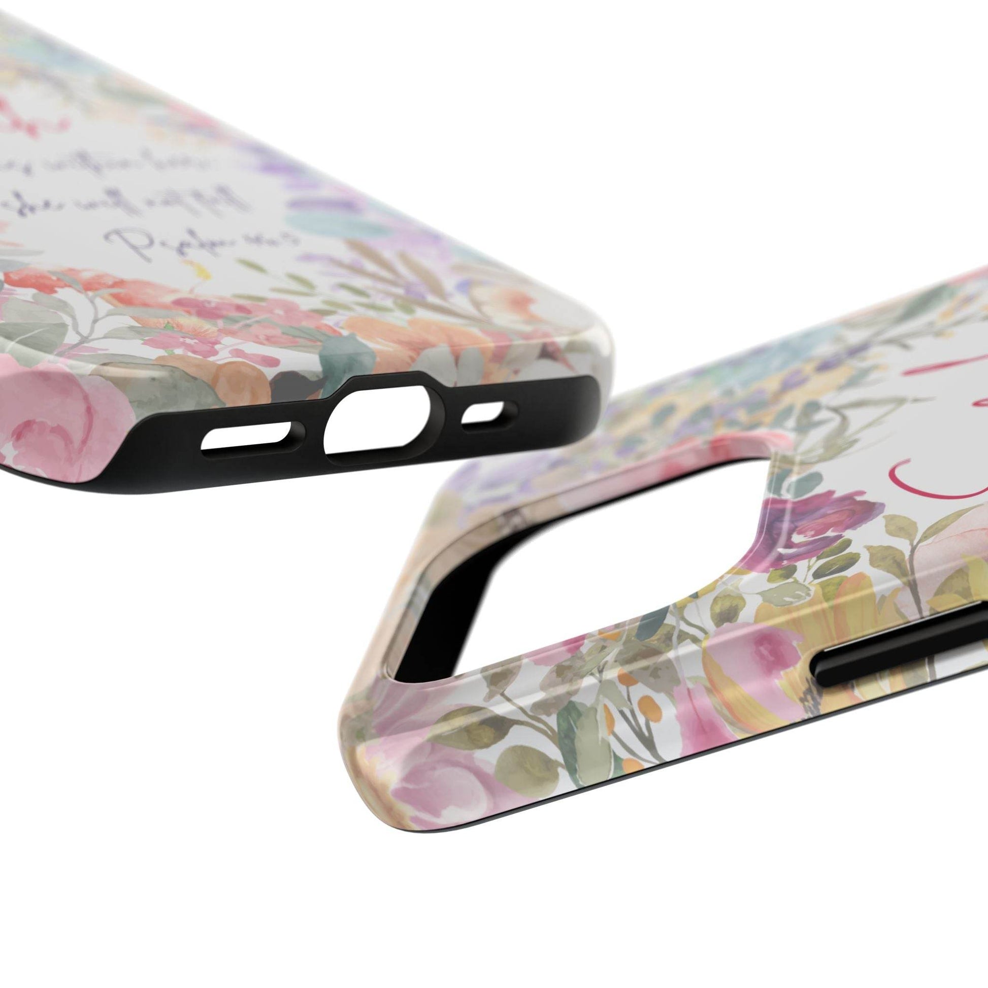 Strength & Beauty in Bloom Phone Case – Christian Scripture Design - Harmony + Hope