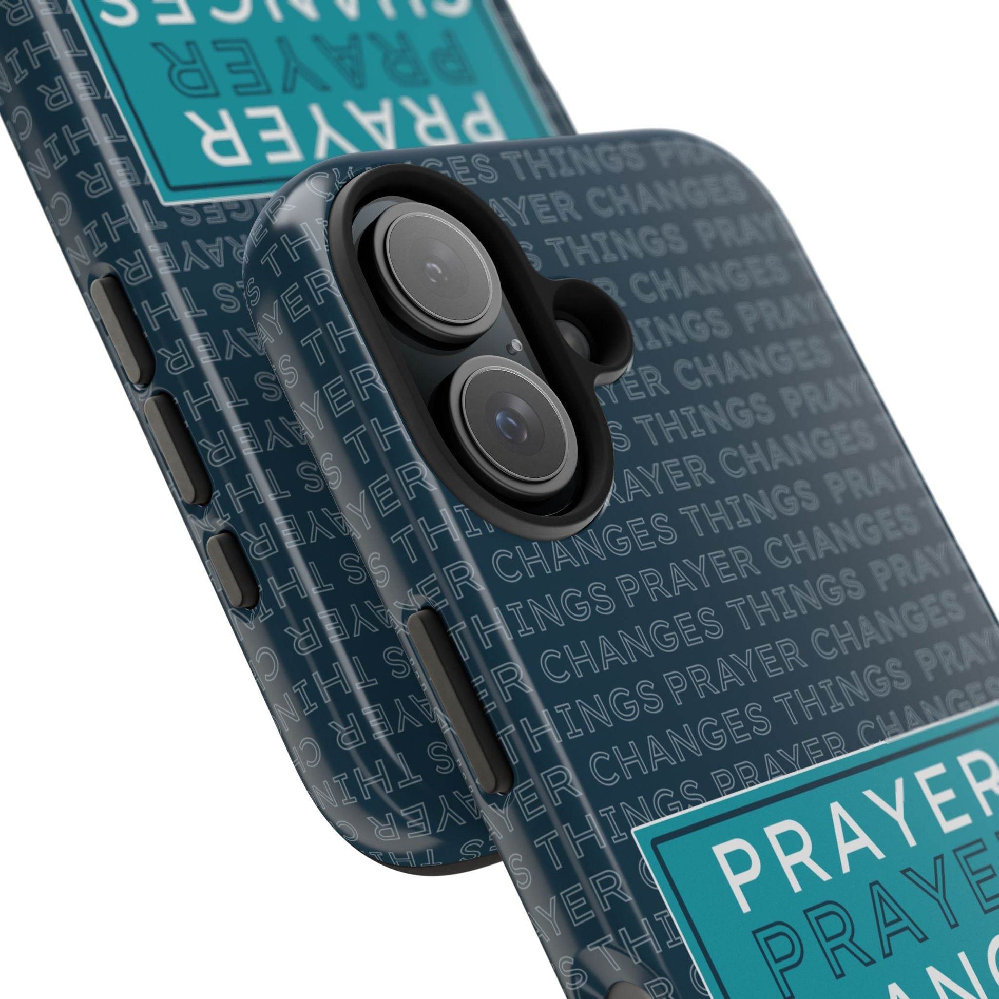 Prayer Changes Things Phone Case – Navy Blue Faith Design - Harmony + Hope