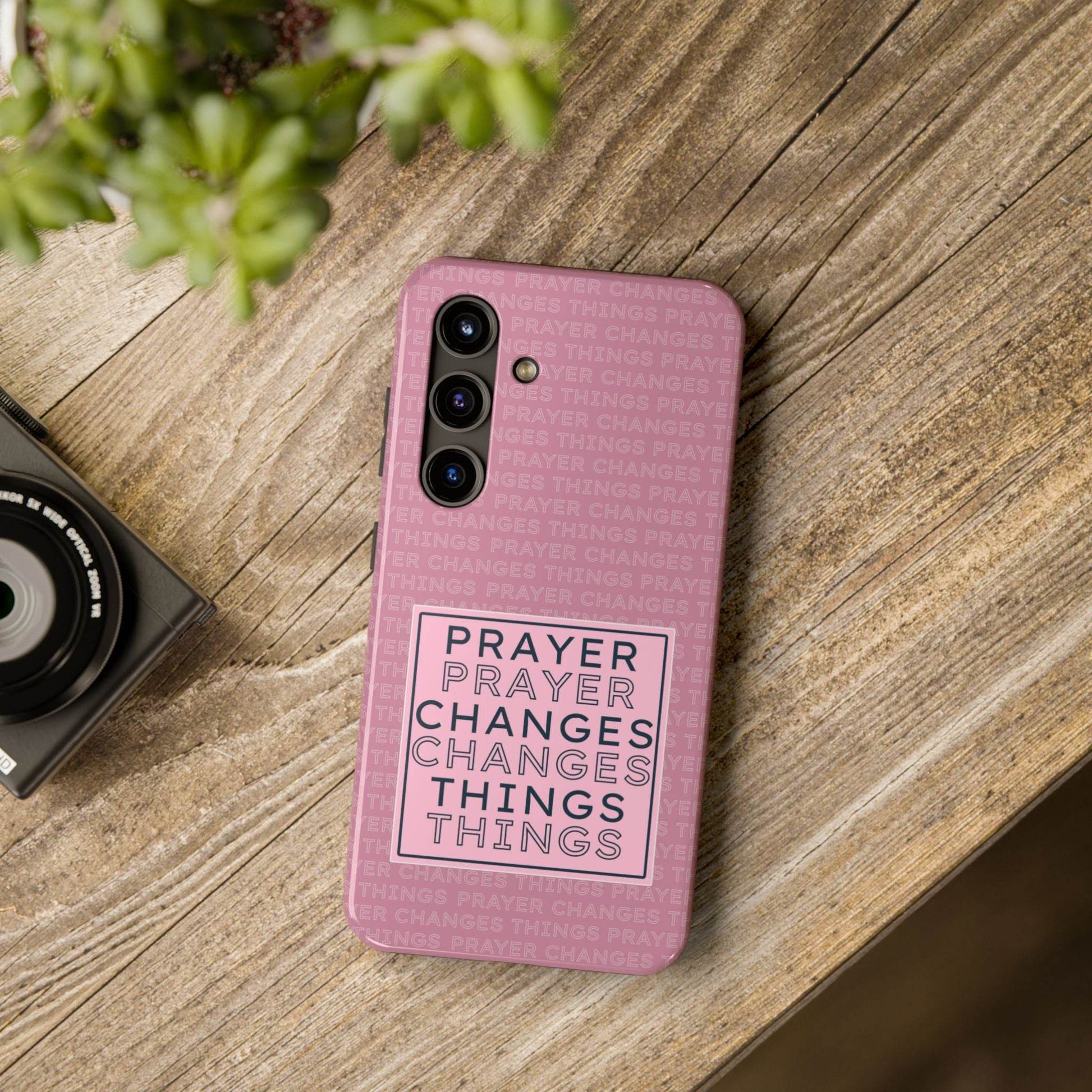 Prayer Changes Things Phone Case – Mauve Pink Faith Design - Harmony + Hope