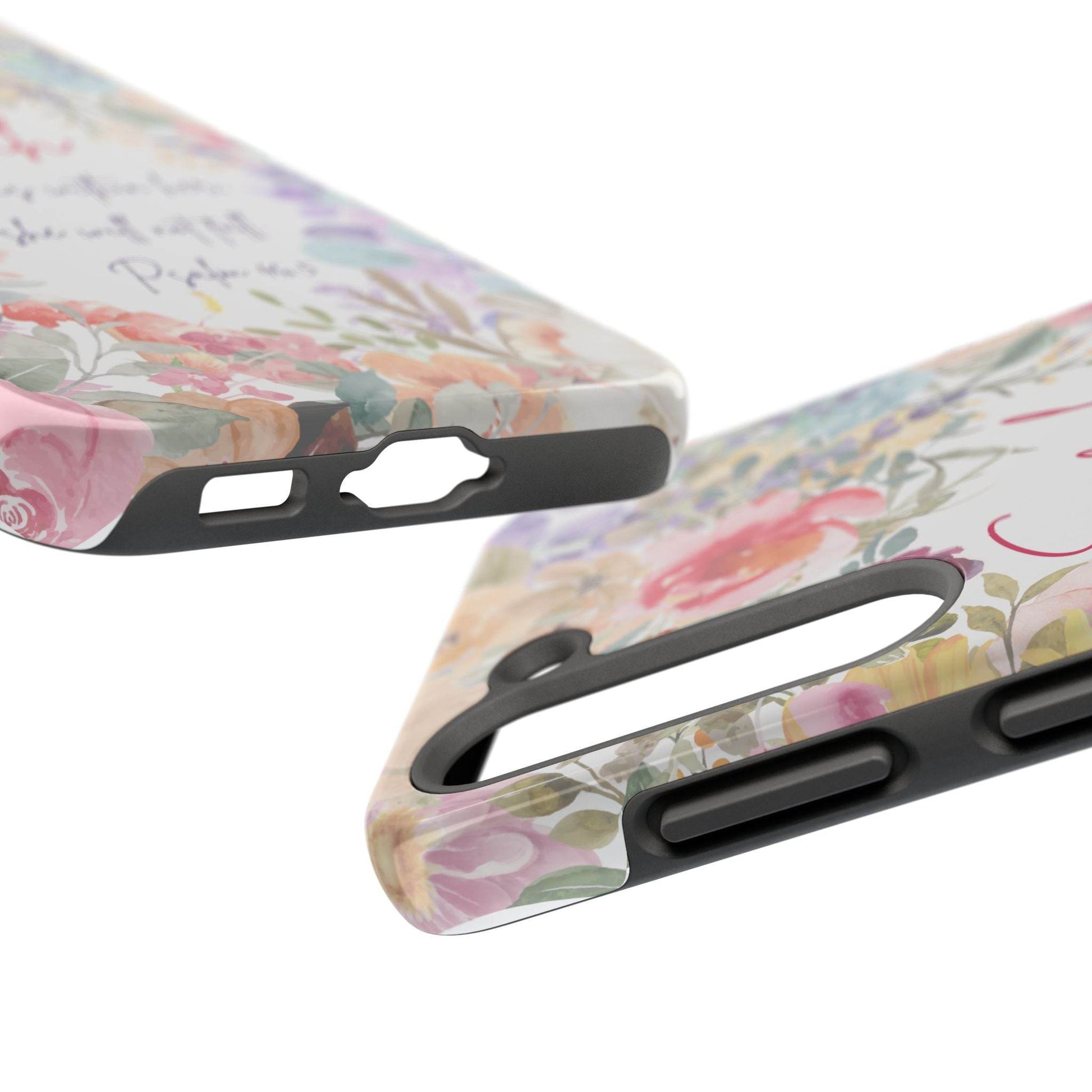 Strength & Beauty in Bloom Phone Case – Christian Scripture Design - Harmony + Hope