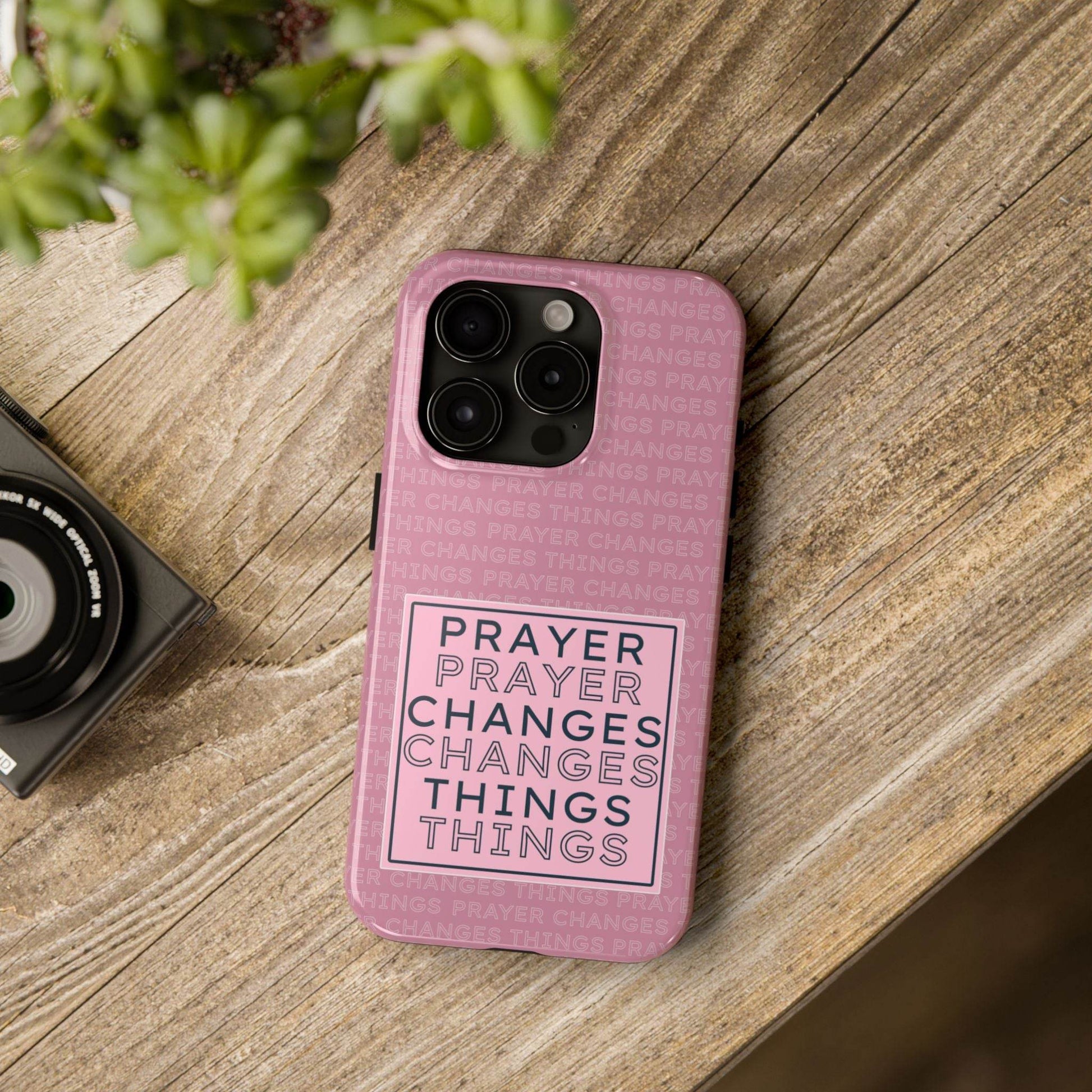 Prayer Changes Things Phone Case – Mauve Pink Faith Design - Harmony + Hope