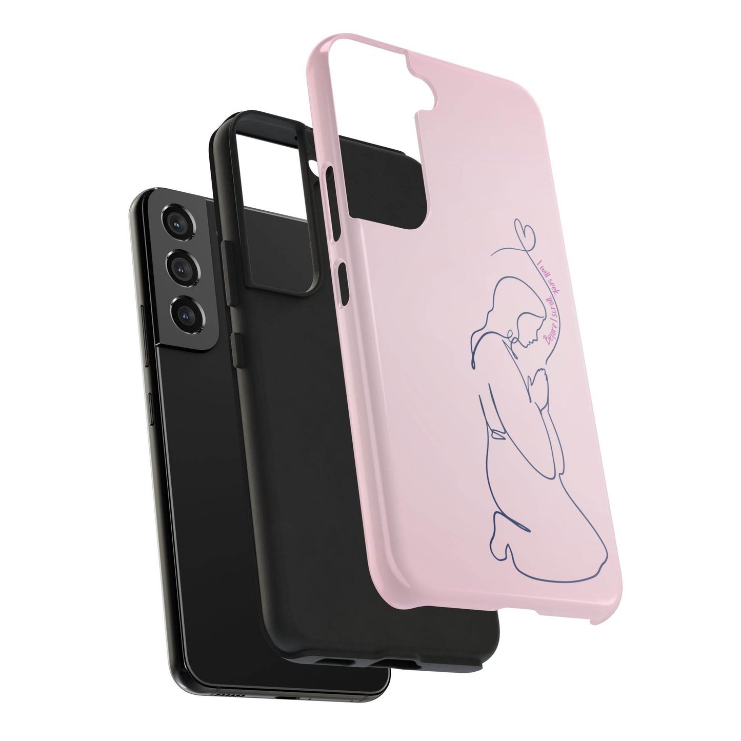 Before I Scroll, I Will Seek Phone Case – Light Pink Christian Cover - Harmony + Hope