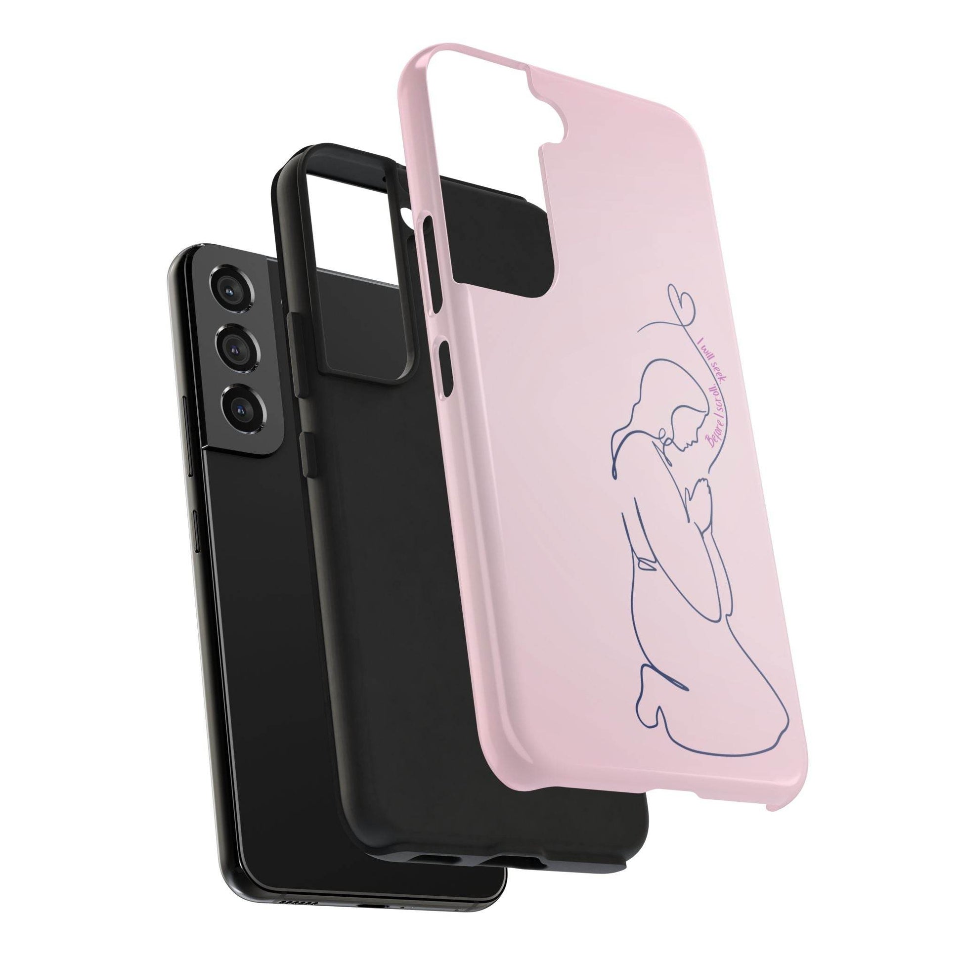 Before I Scroll, I Will Seek Phone Case – Light Pink Christian Cover - Harmony + Hope