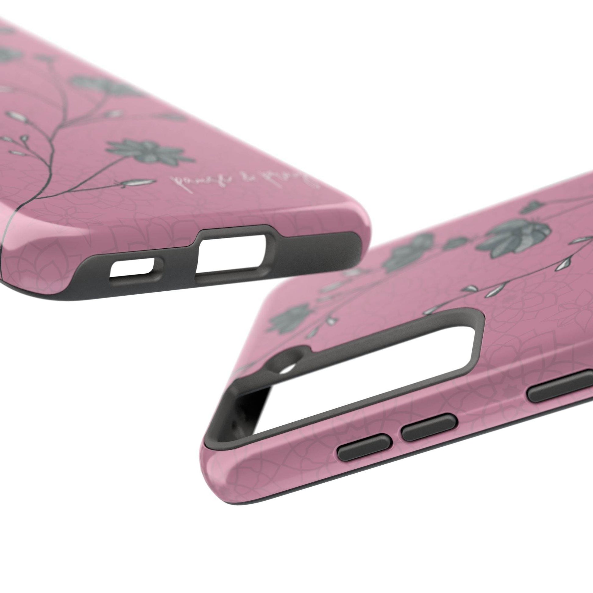 Pause & Pray Phone Case – Mauve Floral Reminder - Harmony + Hope