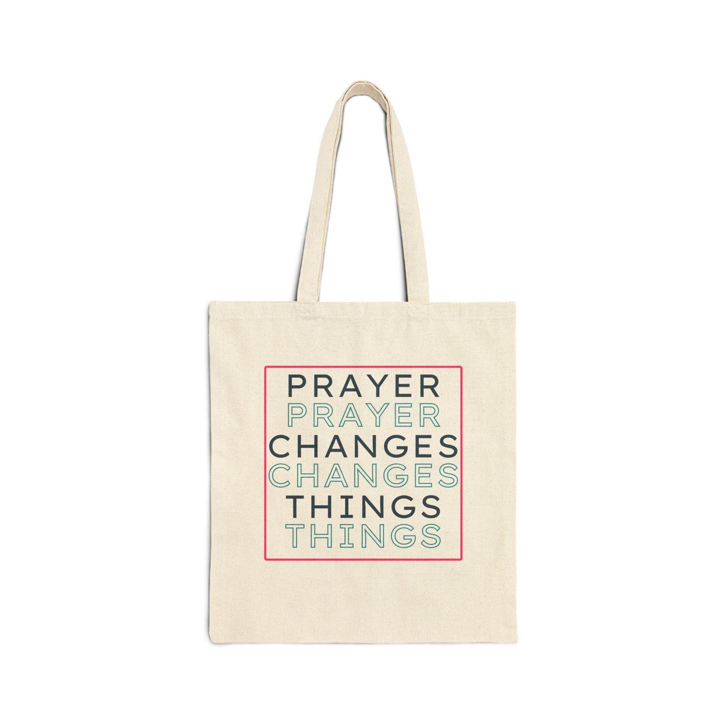Prayer Changes Things Christian Tote Bag – Natural or Black Canvas - Harmony + Hope