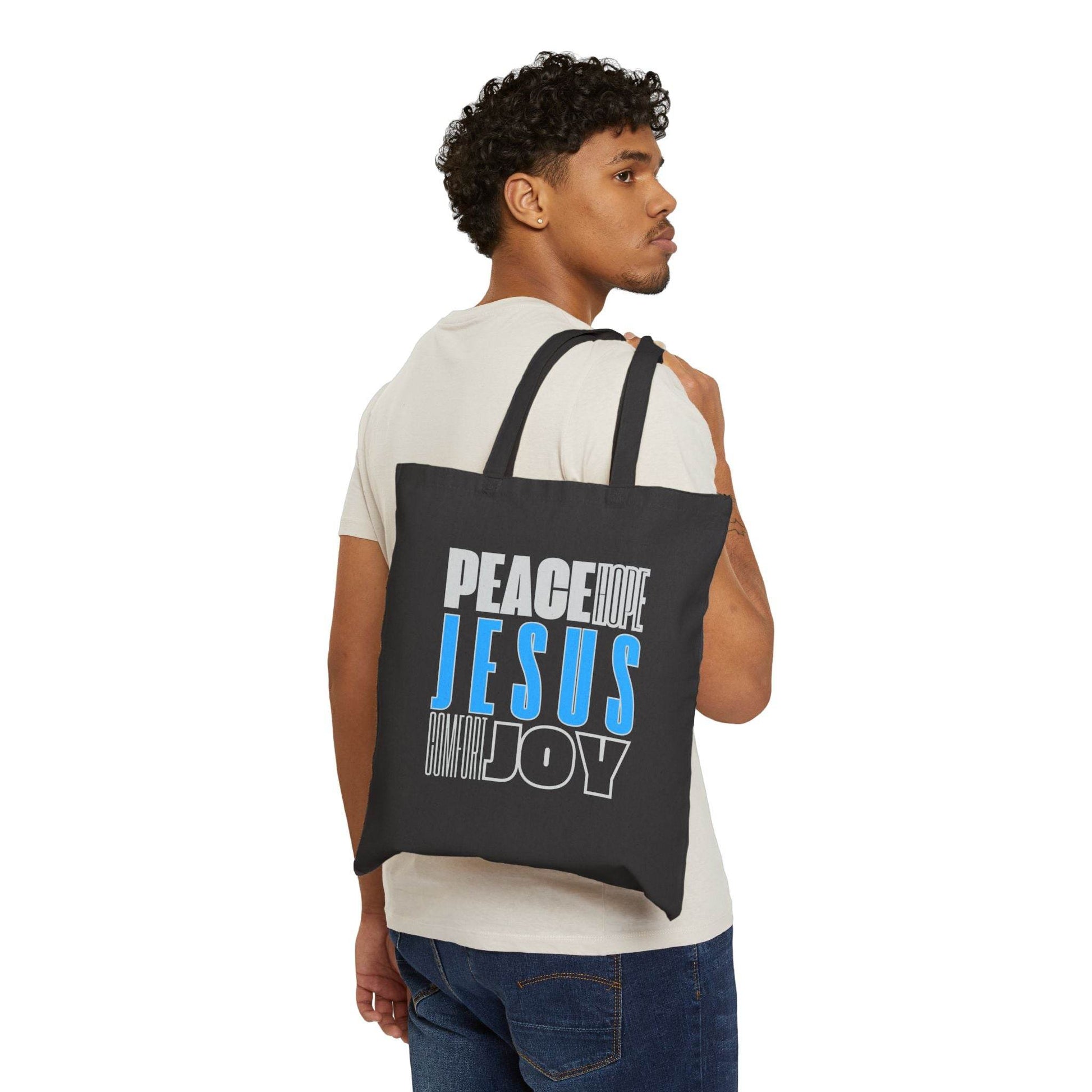 Jesus Canvas Tote Bag – Natural or Black Faith Tote - Harmony + Hope