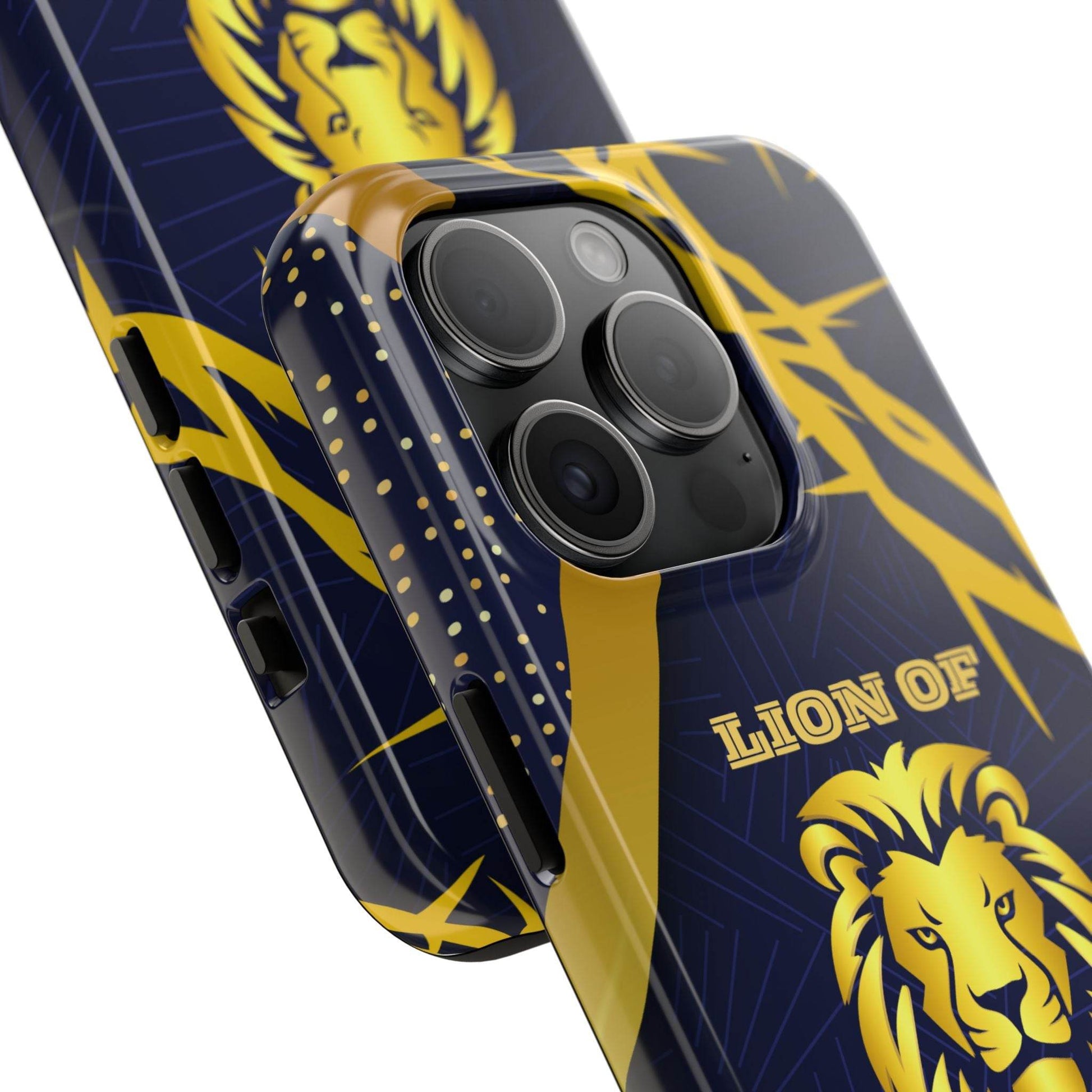 Majesty & Mercy Inspirational Phone Case – Gold Lion & Crown of Thorns - Harmony + Hope
