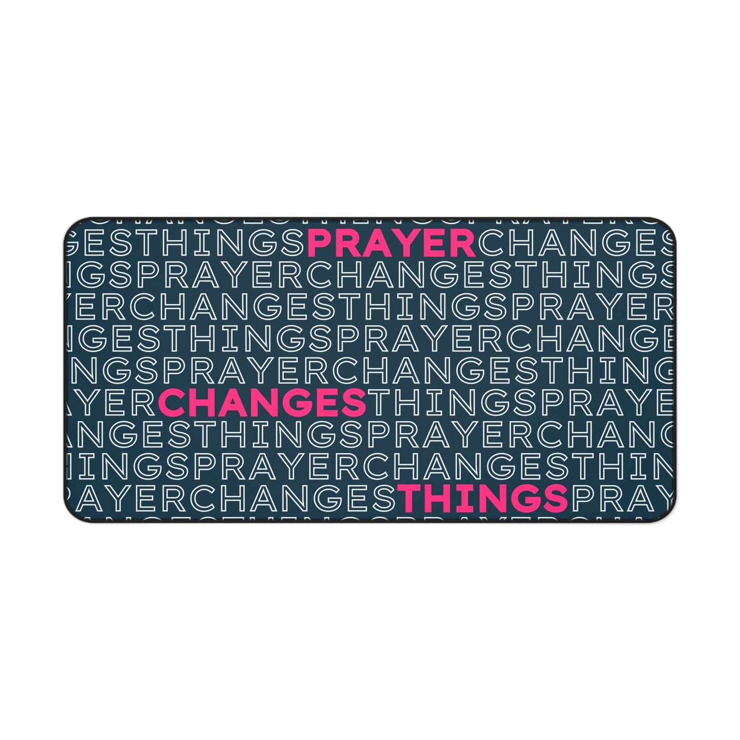 Prayer Changes Things – Word Search Desk Mat (Navy & Pink) - Harmony + Hope