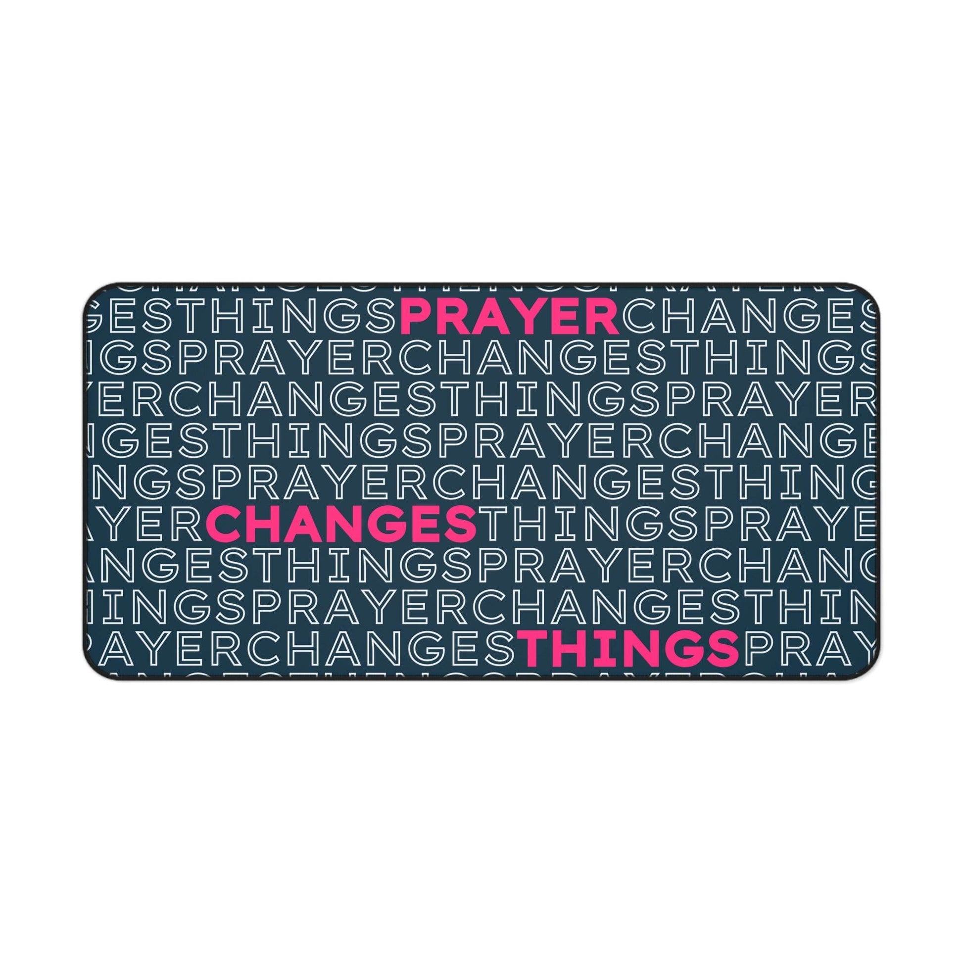 Prayer Changes Things – Word Search Desk Mat (Navy & Pink) - Harmony + Hope