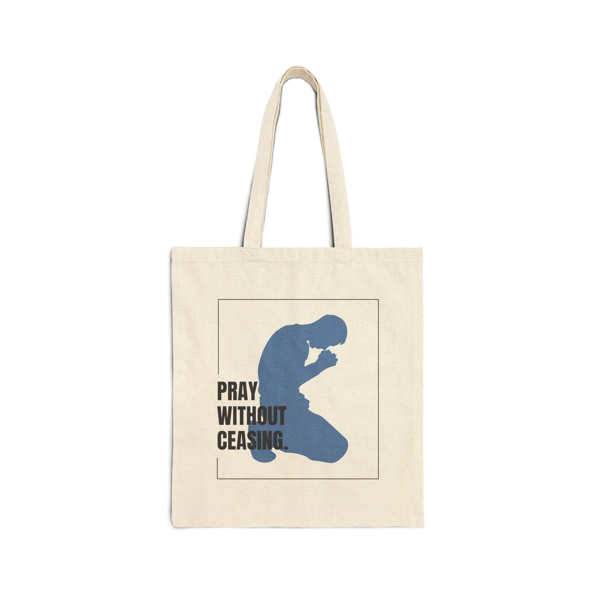 Pray Without Ceasing Canvas Tote – Men’s Christian Tote Bag - Harmony + Hope