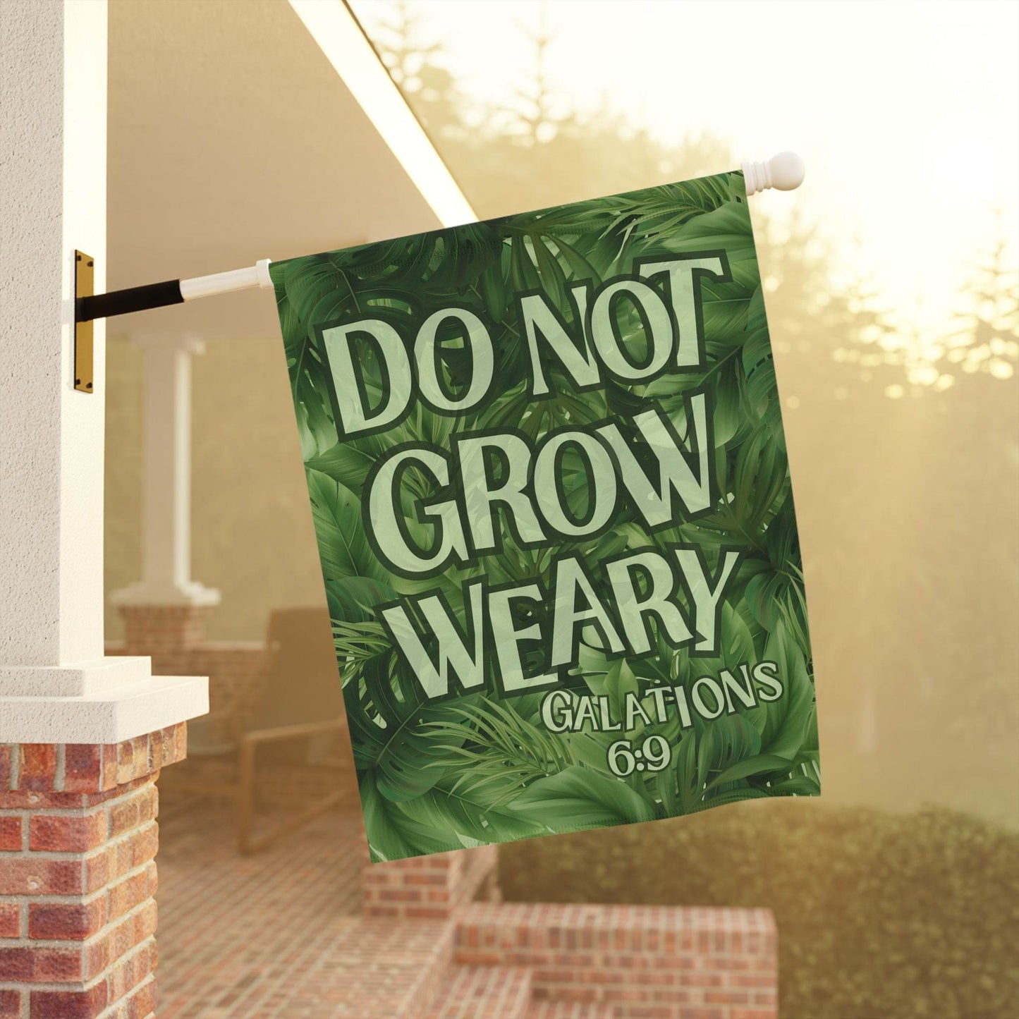 Do Not Grow Weary – Christian Garden Banner for Outdoor Inspiration - Harmony + Hope