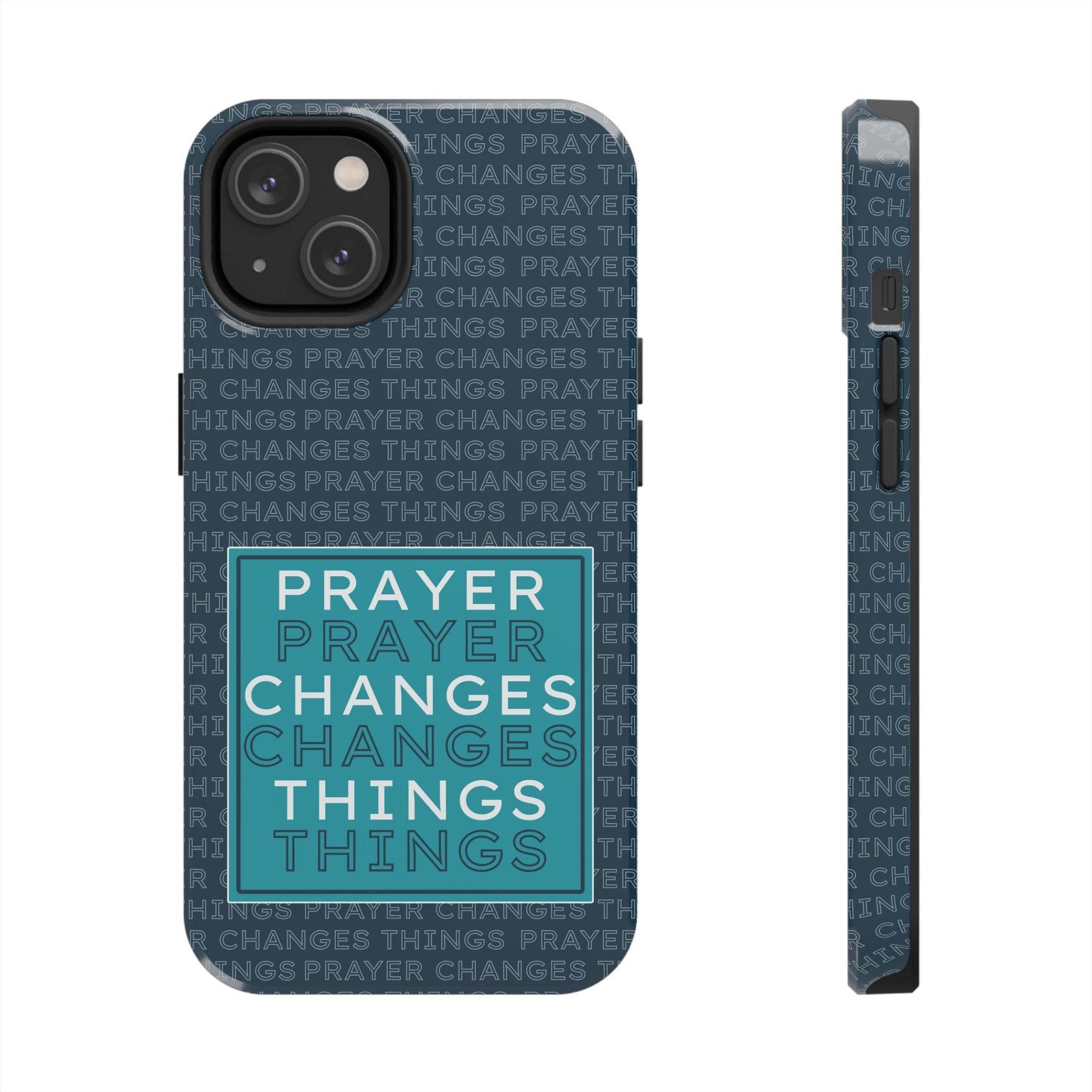 Prayer Changes Things Phone Case – Navy Blue Faith Design - Harmony + Hope