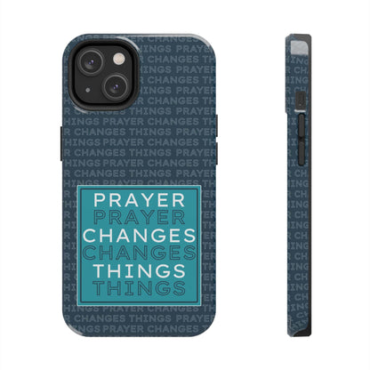 Prayer Changes Things Phone Case – Navy Blue Faith Design - Harmony + Hope
