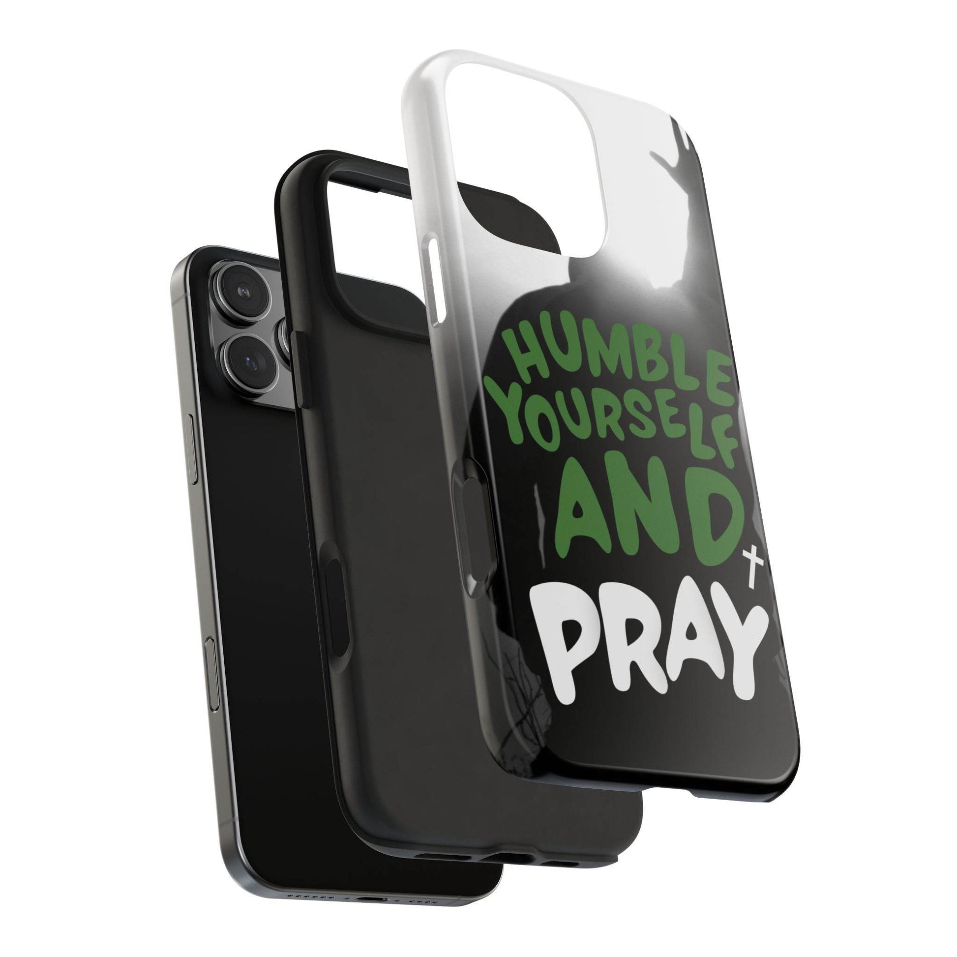 Humble Yourself and Pray Phone Case – Deep Green Faith Design - Harmony + Hope