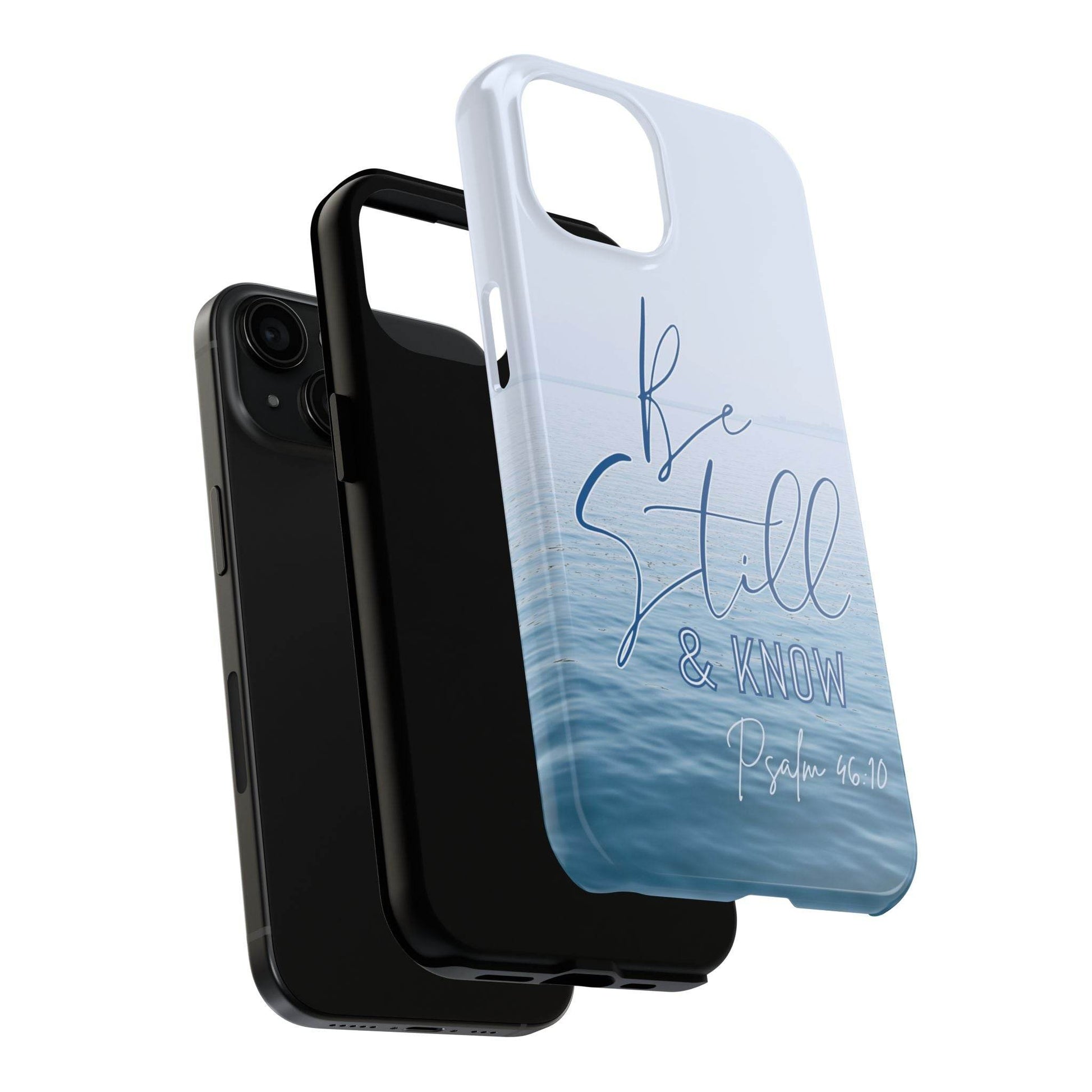Stillness & Strength Phone Case – Psalm 46:10 Scripture Design - Harmony + Hope