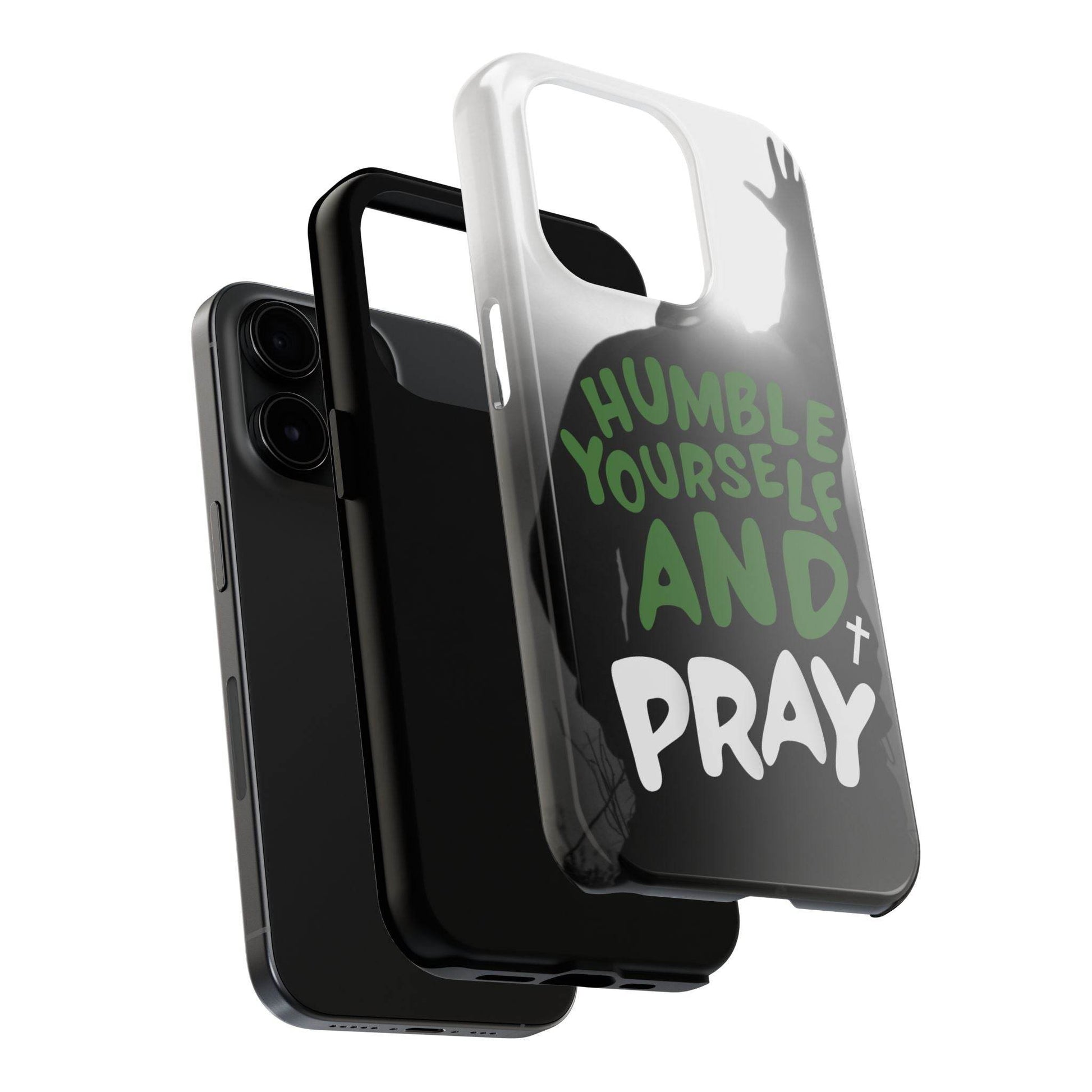 Humble Yourself and Pray Phone Case – Deep Green Faith Design - Harmony + Hope