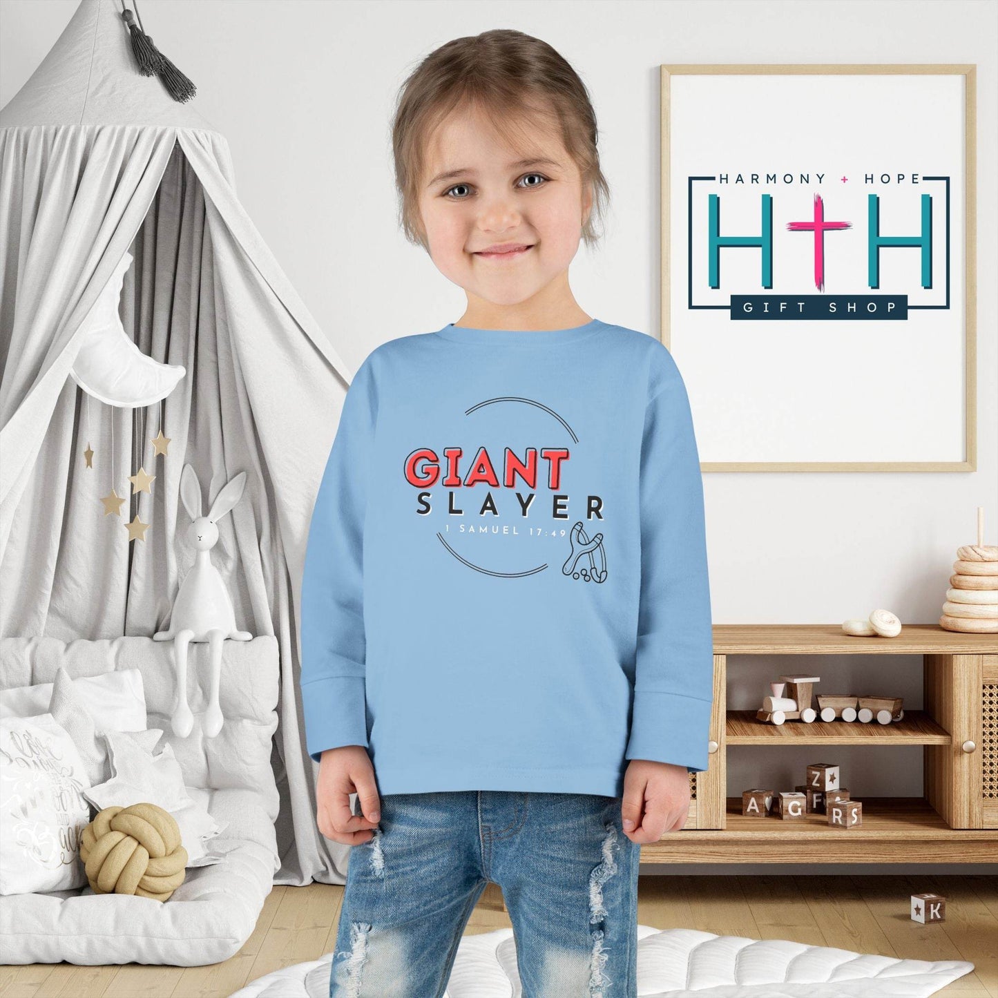 Giant Slayer Kids Shirt - Christian Apparel for Little Warriors - Harmony + Hope