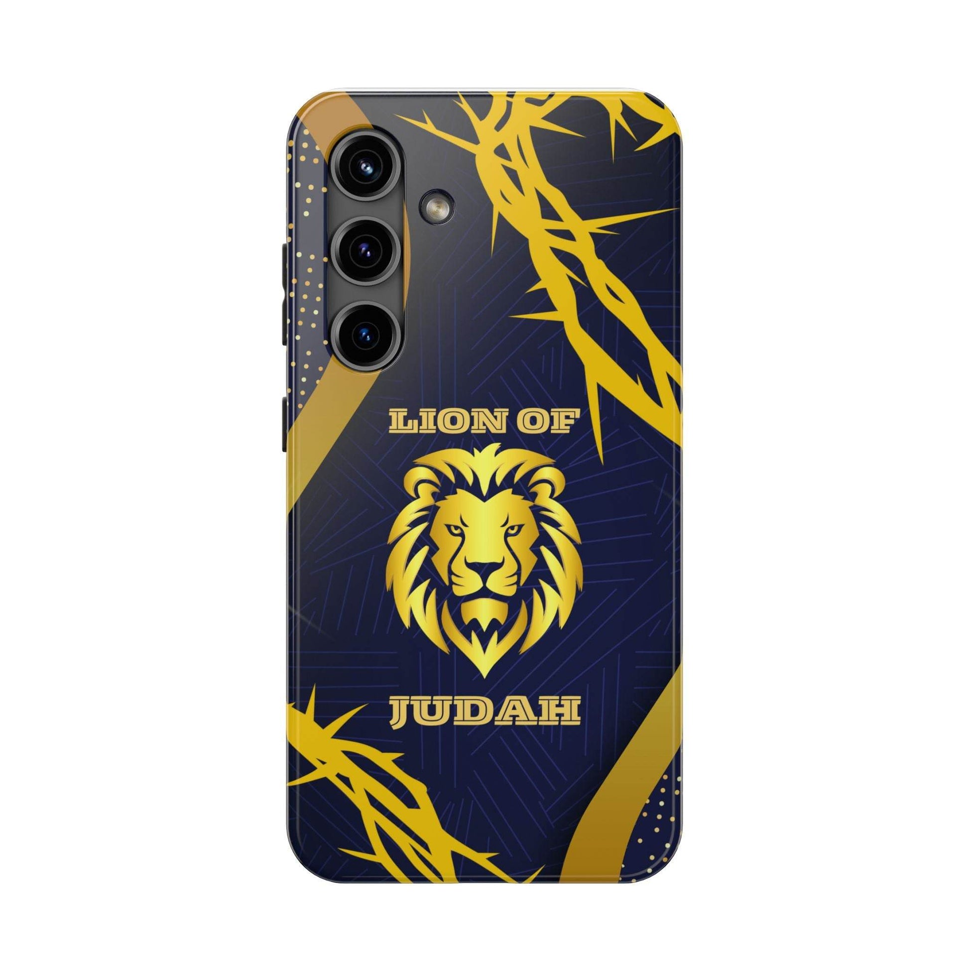 Majesty & Mercy Inspirational Phone Case – Gold Lion & Crown of Thorns - Harmony + Hope