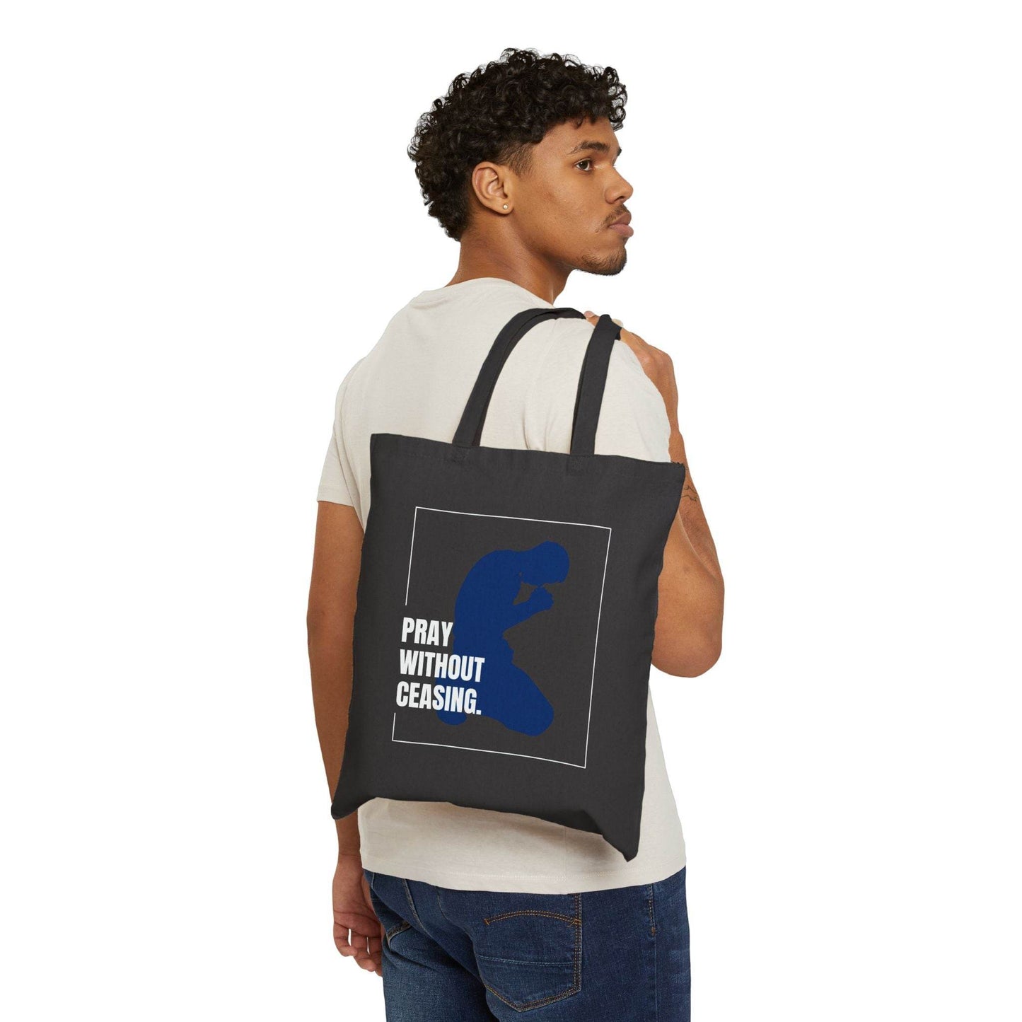 Pray Without Ceasing Canvas Tote – Men’s Christian Tote Bag - Harmony + Hope