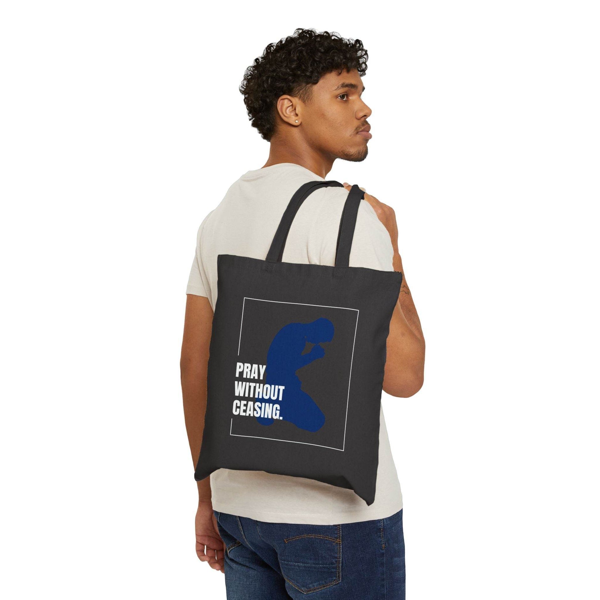 Pray Without Ceasing Canvas Tote – Men’s Christian Tote Bag - Harmony + Hope