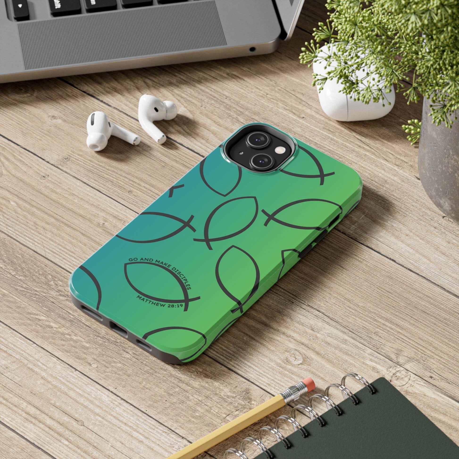 Go and Make Disciples Phone Case – Teal Green Gradient - Harmony + Hope