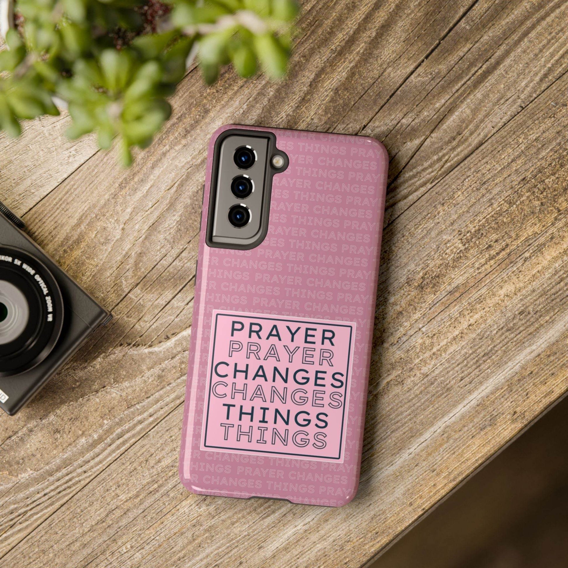 Prayer Changes Things Phone Case – Mauve Pink Faith Design - Harmony + Hope