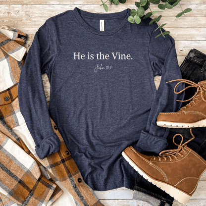 He Is the Vine – John 15:5 Unisex Long Sleeve Tee - Harmony + Hope