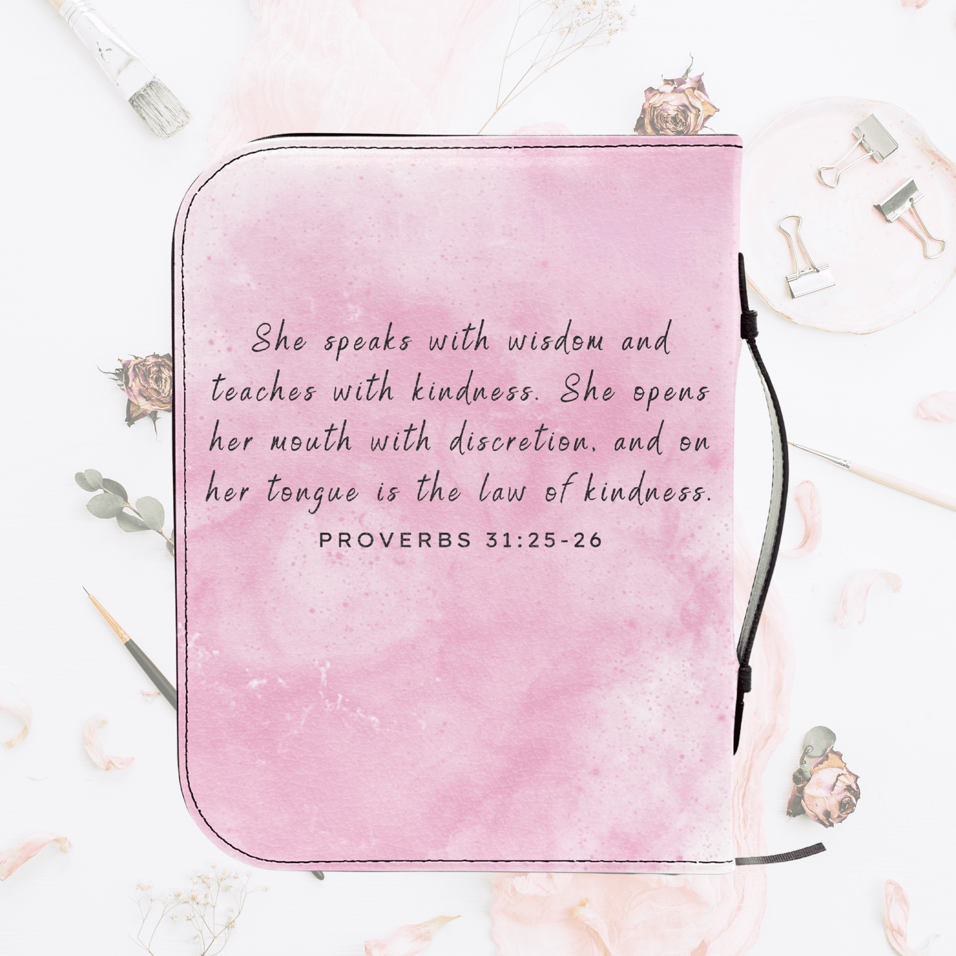 Floral Pink Women's Bible Cover – Custom Name & Bible Verse - Harmony + Hope