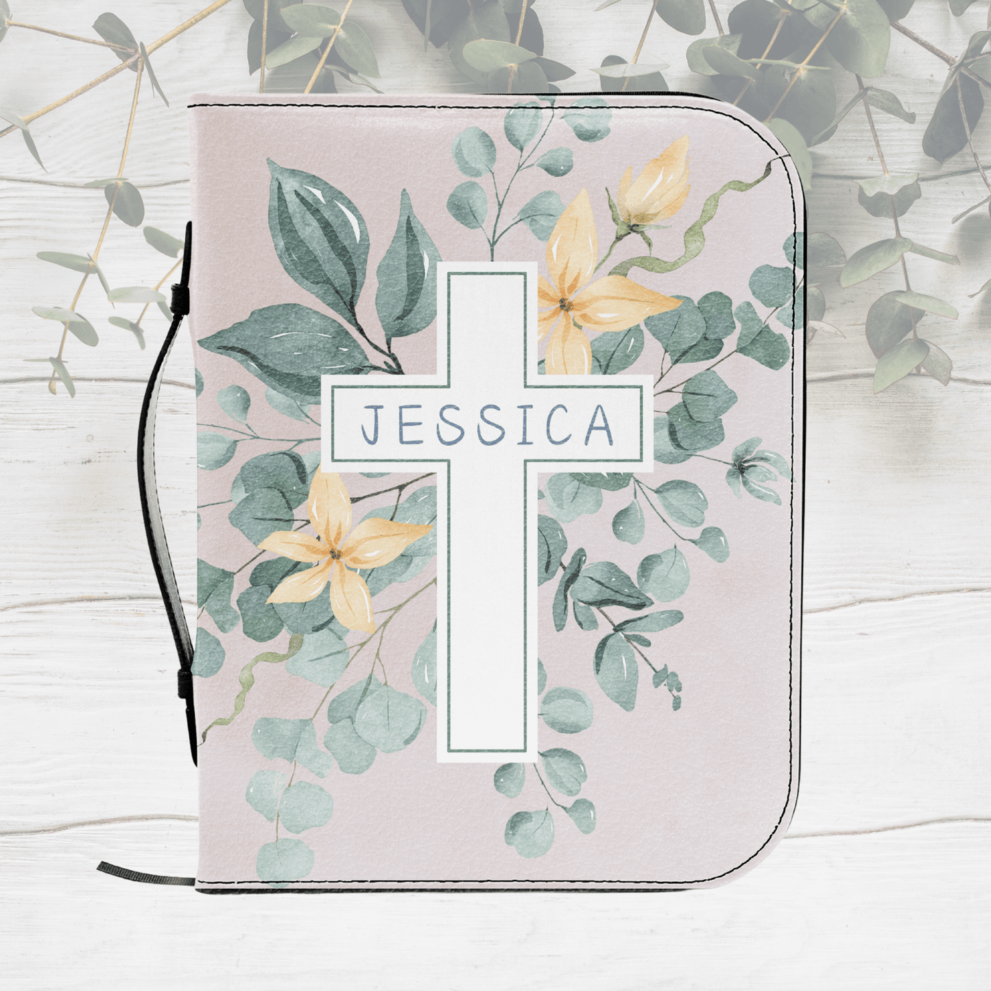 Soft Green Bloom Bible Cover – Custom Name & Scripture Verse - Harmony + Hope