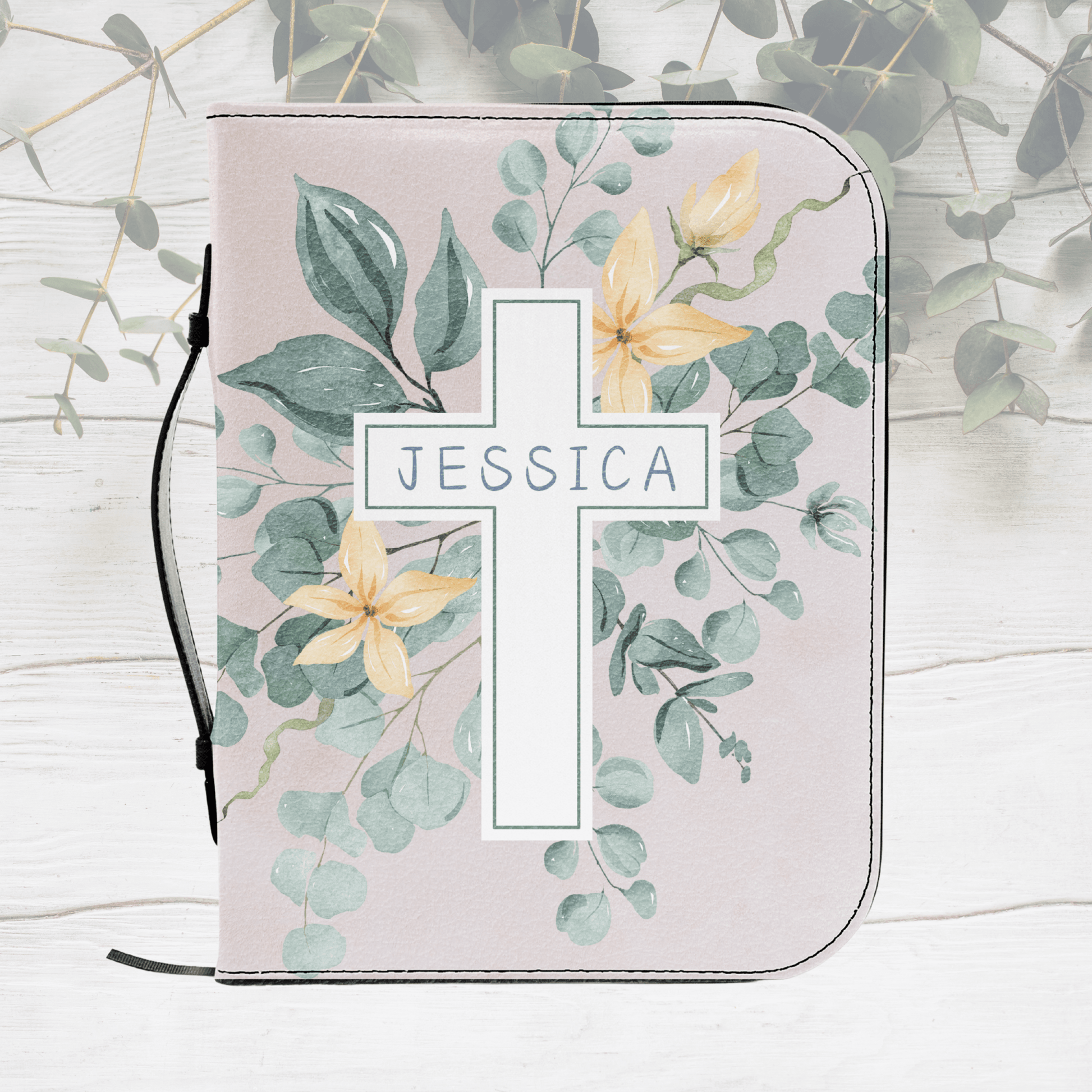 Soft Green Bloom Bible Cover – Custom Name & Scripture Verse - Harmony + Hope