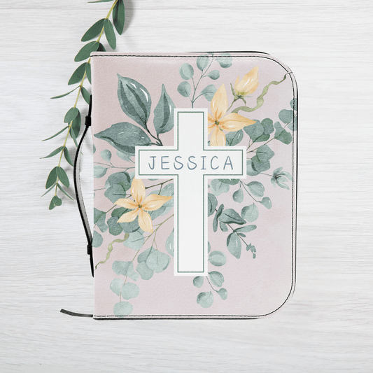 Soft Green Bloom Bible Cover – Custom Name & Scripture Verse - Harmony + Hope