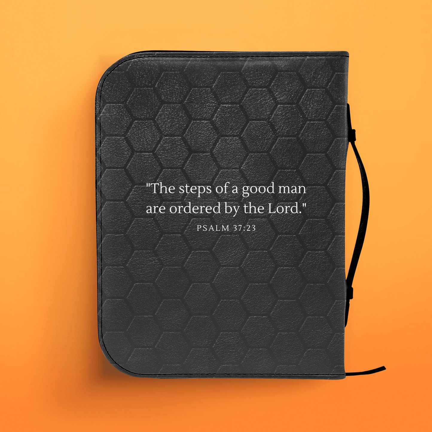 Custom Men's Bible Cover – Cross of Nails | Personalized Name & Verse | Never Tire - Harmony + Hope