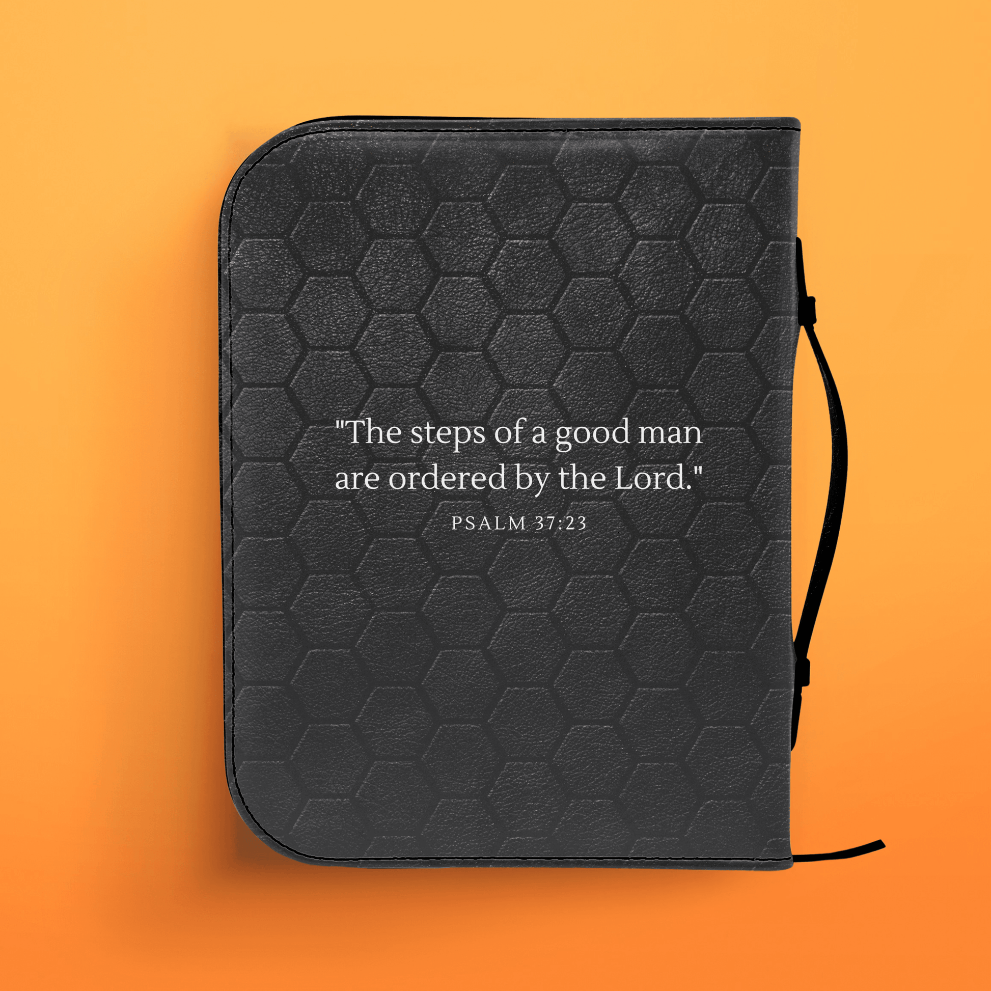 Custom Men's Bible Cover – Cross of Nails | Personalized Name & Verse | Never Tire - Harmony + Hope