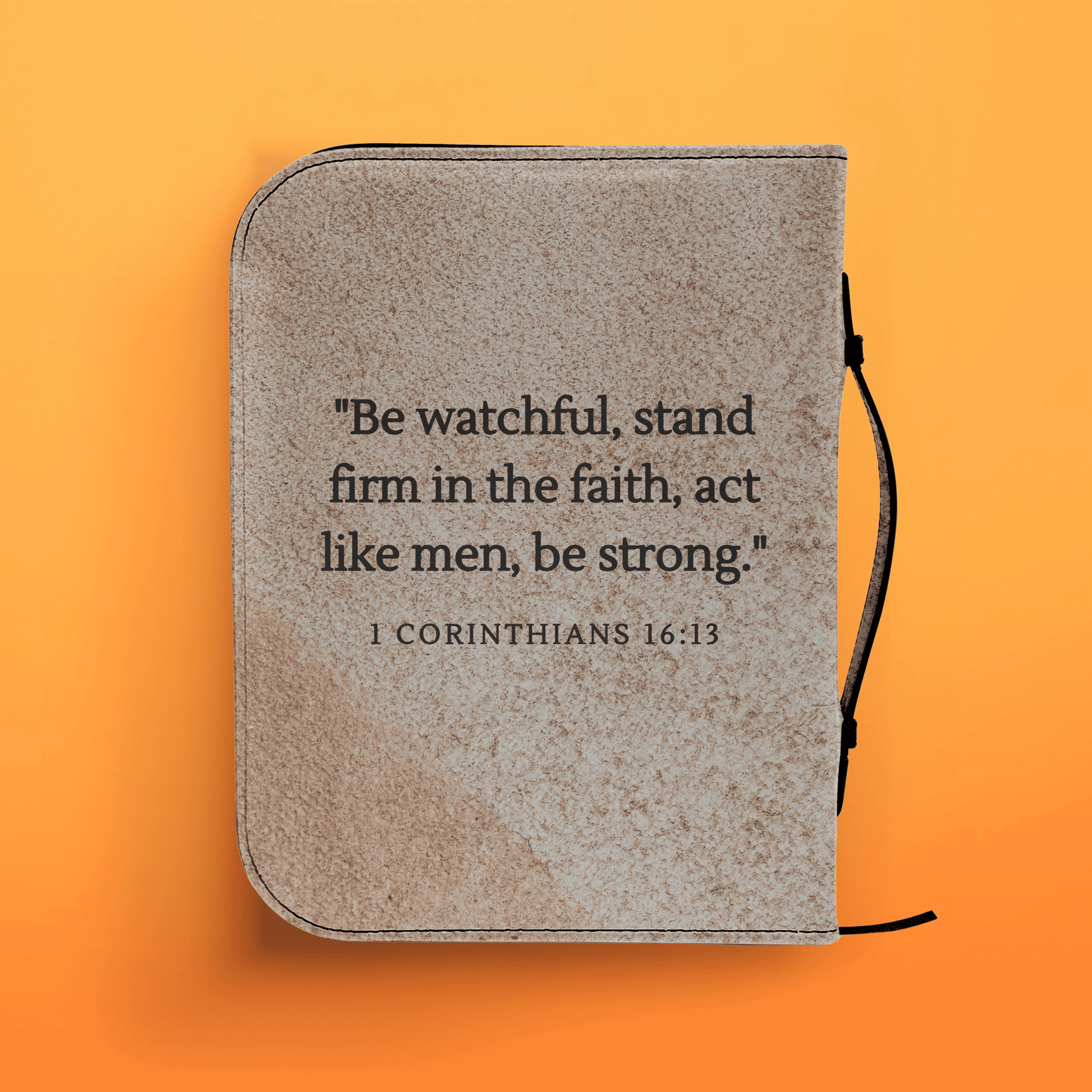 Custom Men's Bible Cover – Cross of Nails | Personalized Name & Verse | Dust - Harmony + Hope
