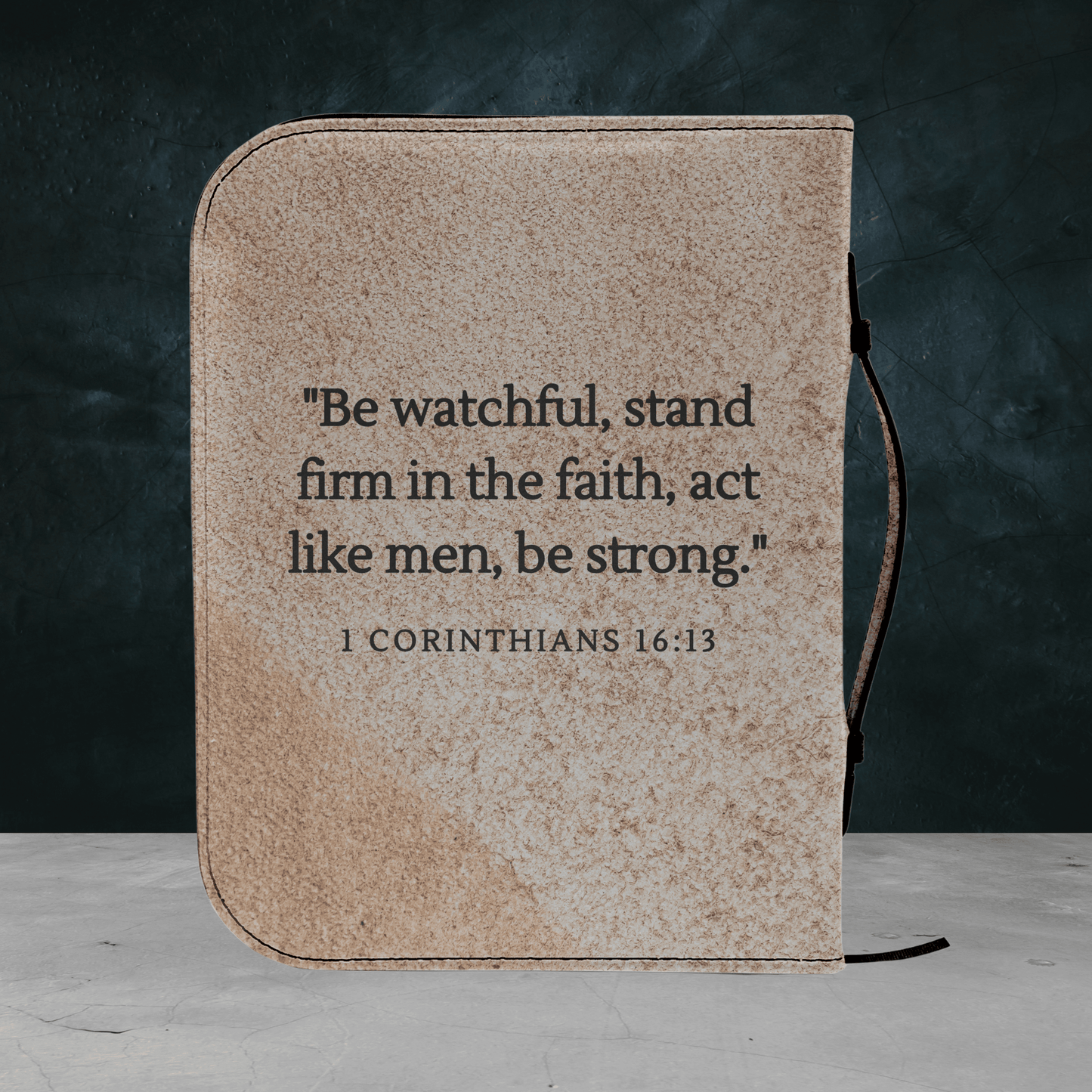 Custom Men's Bible Cover – Cross of Nails | Personalized Name & Verse | Dust - Harmony + Hope