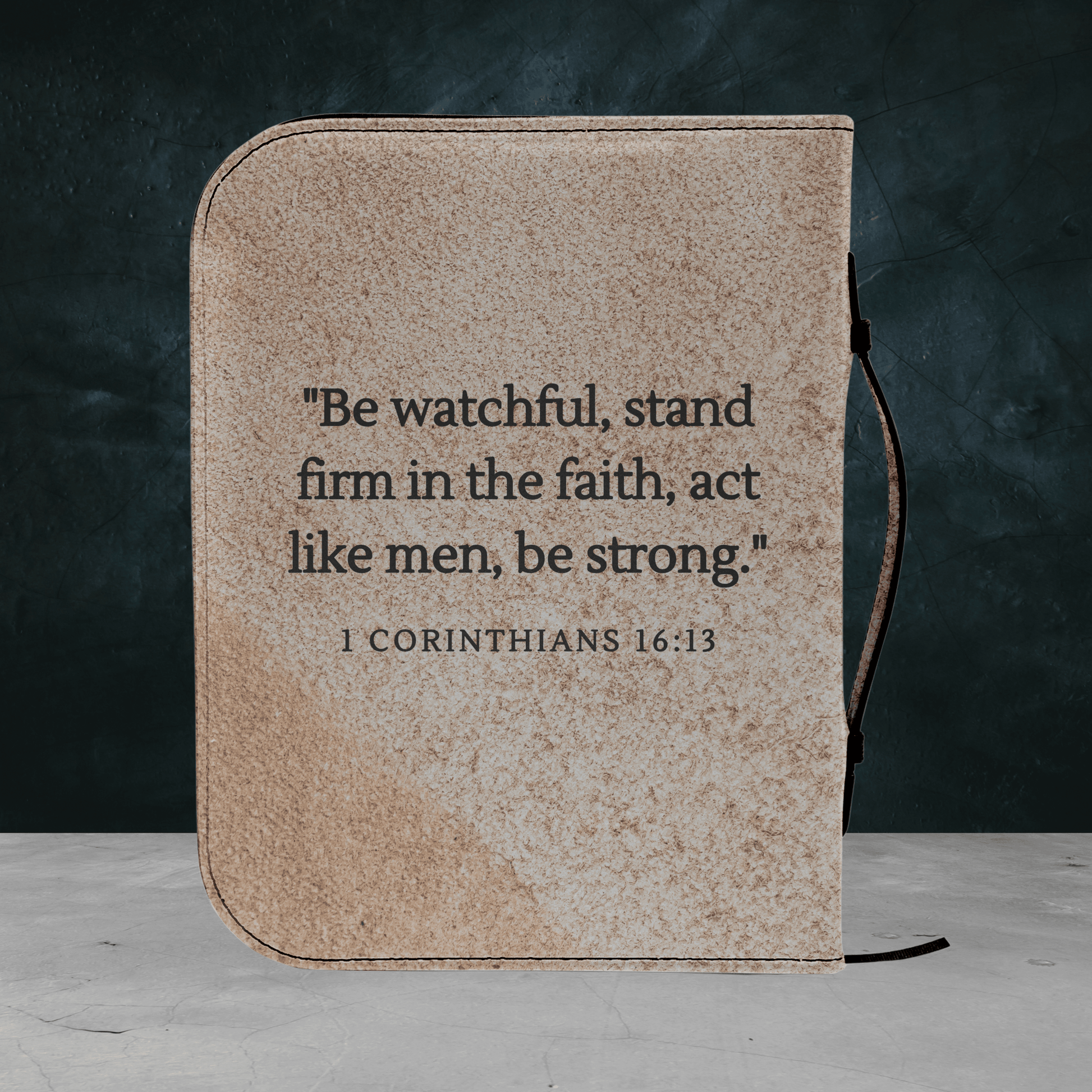Custom Men's Bible Cover – Cross of Nails | Personalized Name & Verse | Dust - Harmony + Hope
