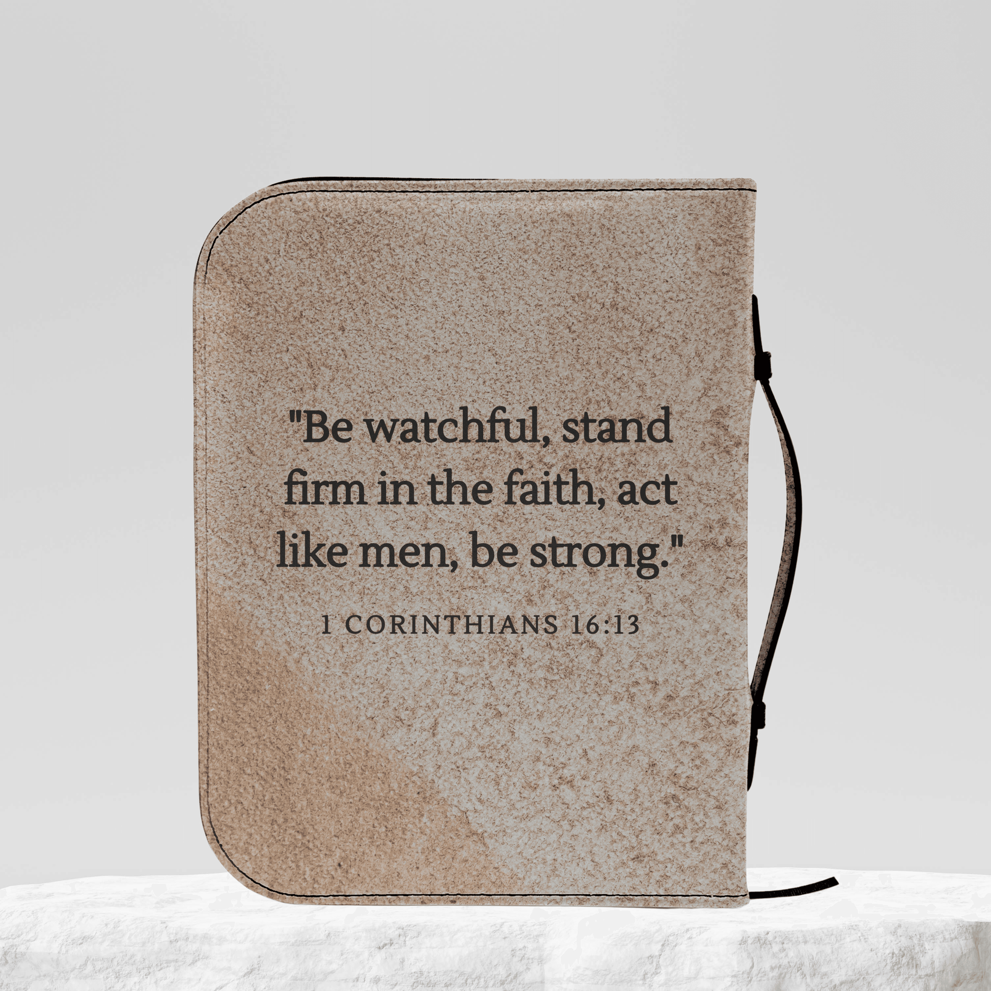 Custom Men's Bible Cover – Cross of Nails | Personalized Name & Verse | Dust - Harmony + Hope