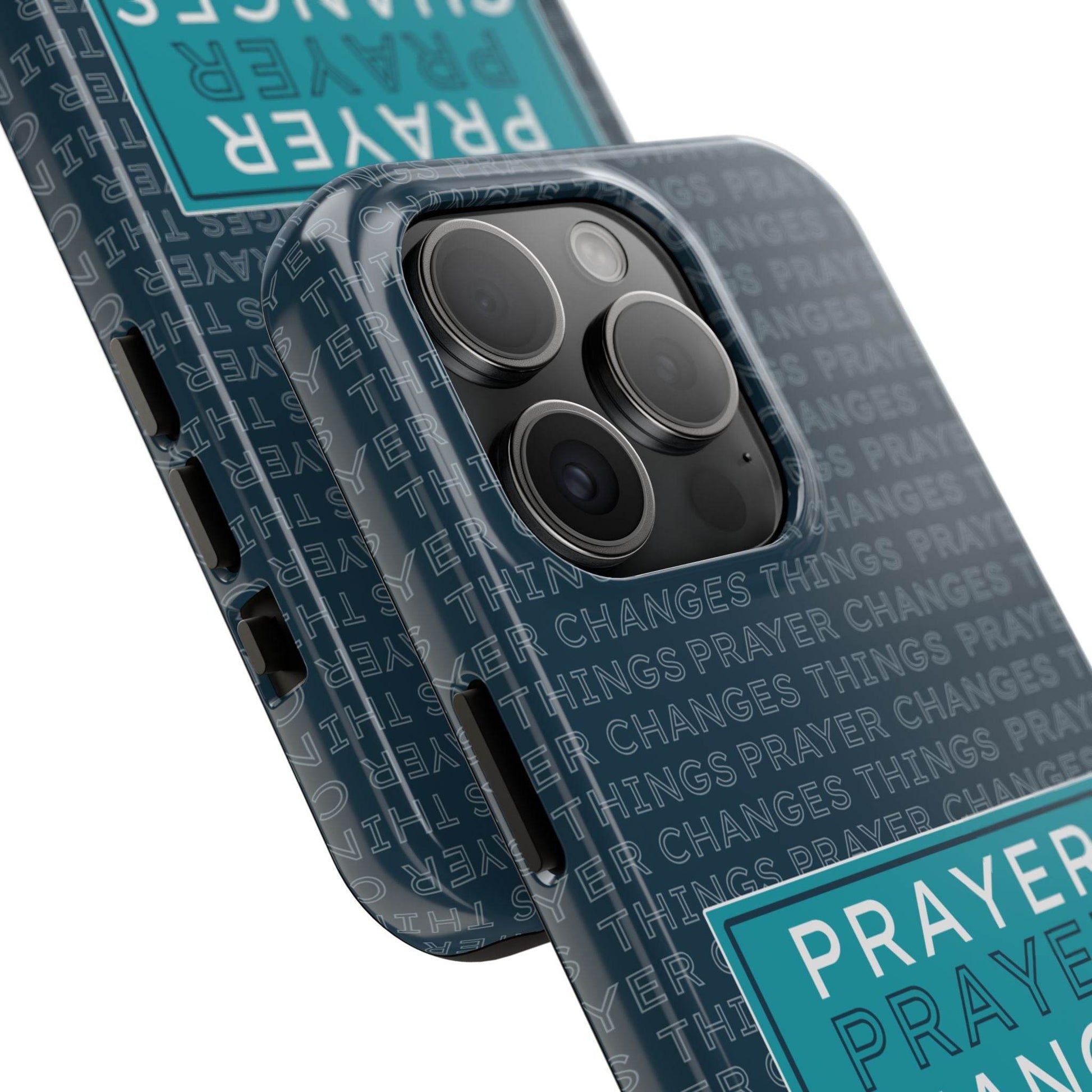 Prayer Changes Things Phone Case – Navy Blue Faith Design - Harmony + Hope