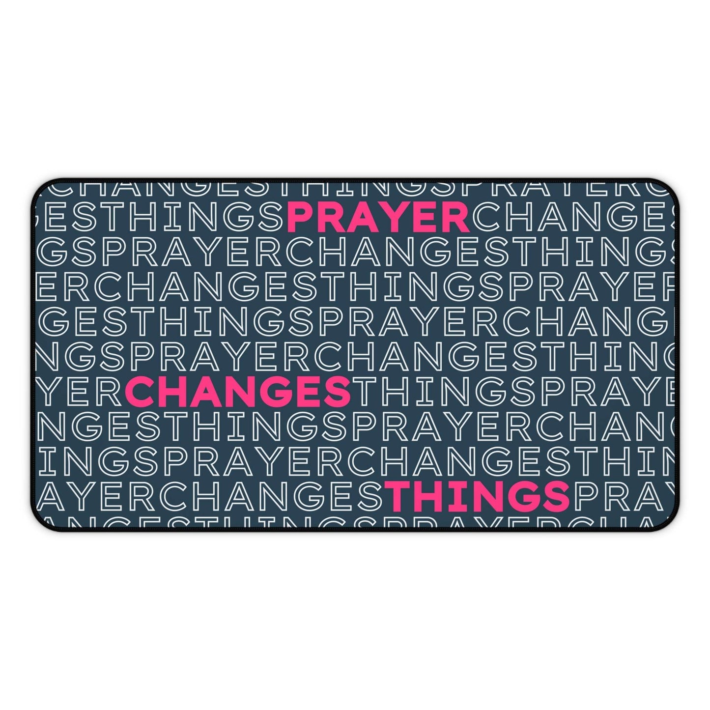 Prayer Changes Things – Word Search Desk Mat (Navy & Pink) - Harmony + Hope