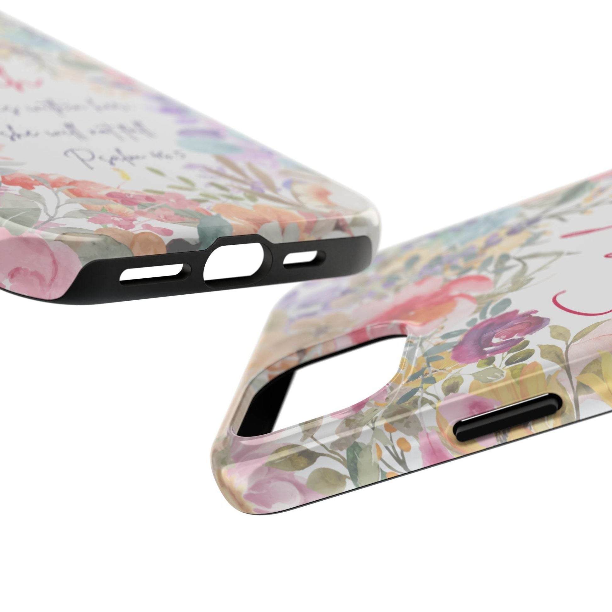 Strength & Beauty in Bloom Phone Case – Christian Scripture Design - Harmony + Hope