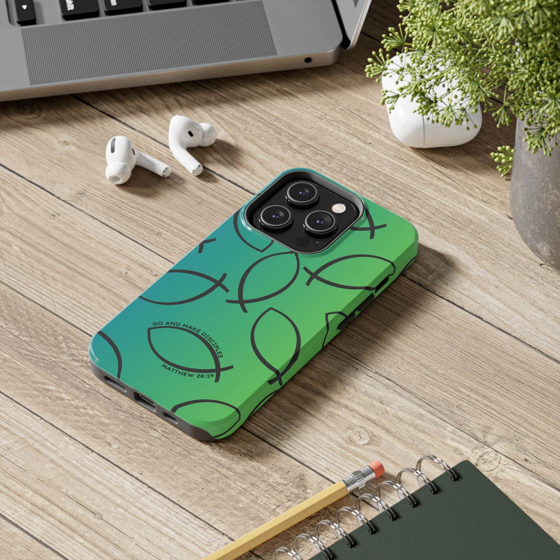 Go and Make Disciples Phone Case – Teal Green Gradient - Harmony + Hope