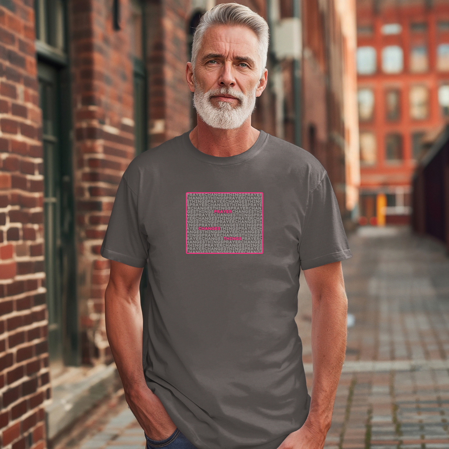 Word Cloud Design "Prayer Changes Things" - Inspirational Unisex T-Shirt