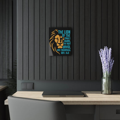 Lion of Judah – Revelation 5:5 Acrylic Wall Art (Black Background) - Harmony + Hope