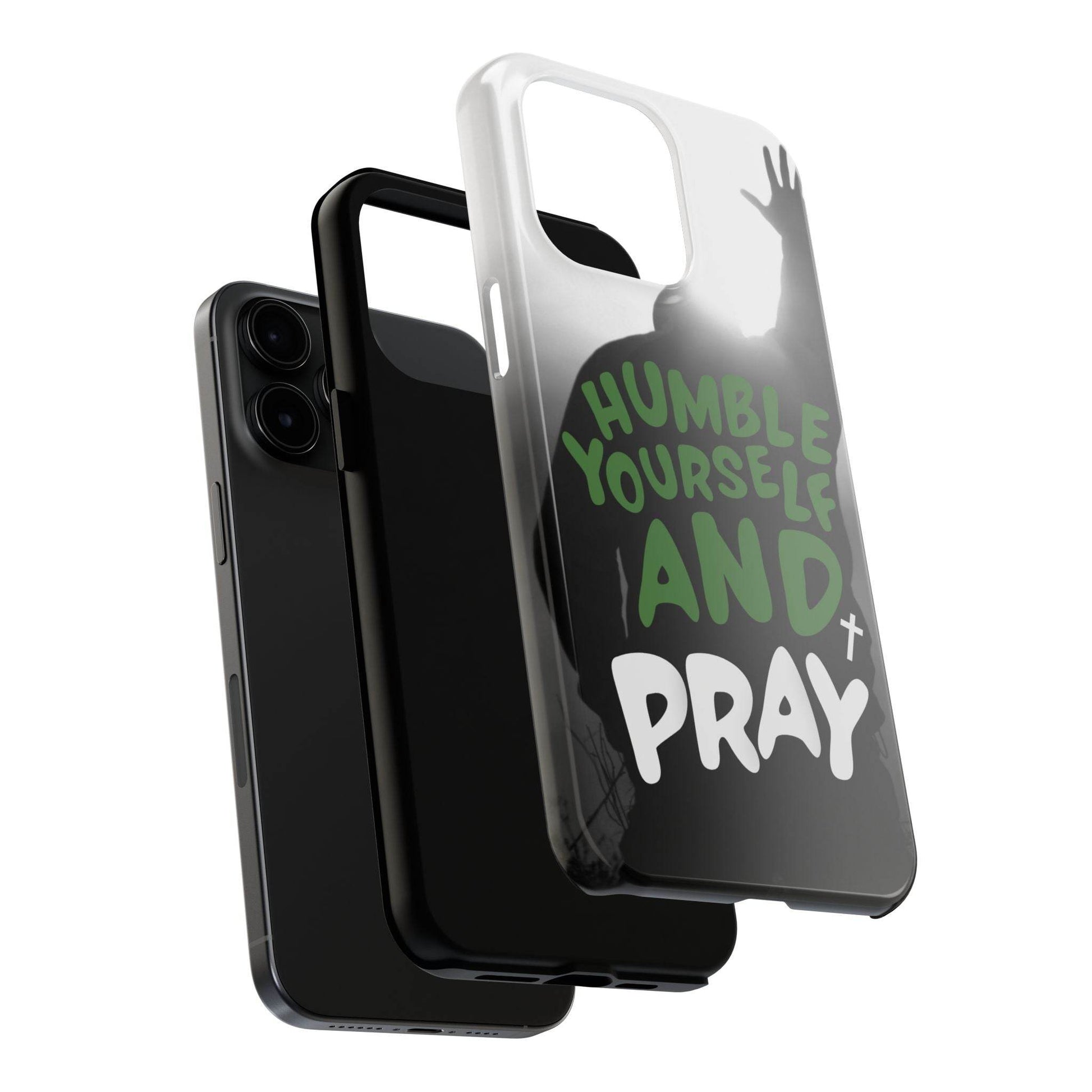 Humble Yourself and Pray Phone Case – Deep Green Faith Design - Harmony + Hope
